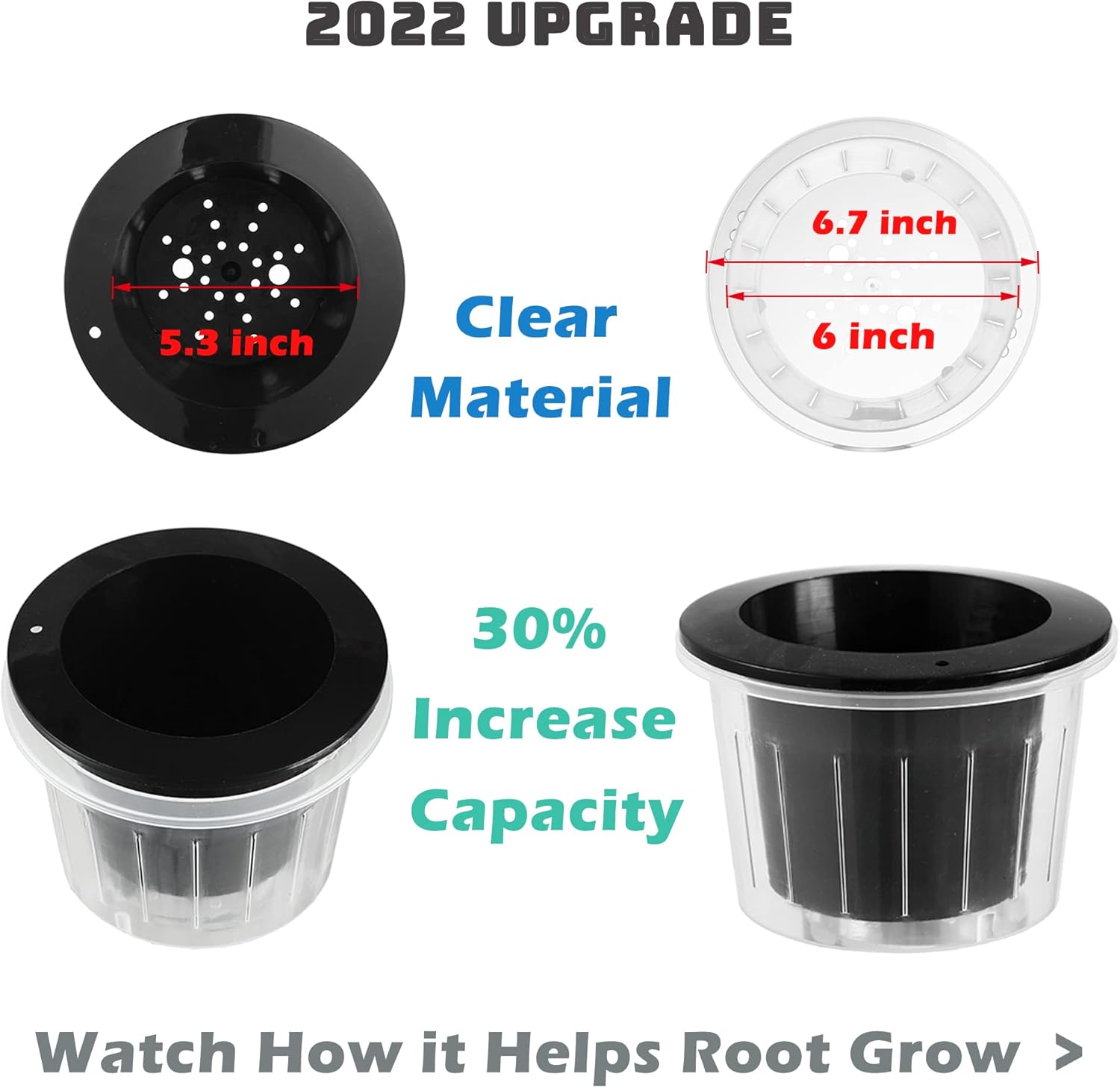 6 Pack 6.7" Self-Watering Planters Flower Pots for Indoor Garden Devil's Ivy, African Violet, Ocean Spider Plant, Orchid, White Color