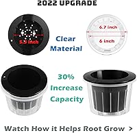 Vista 2 de Paquete de 6 macetas de riego automático de 6.7 pulgadas para jardín interior, hiedra del diablo, violeta africana, planta de araña oceánica