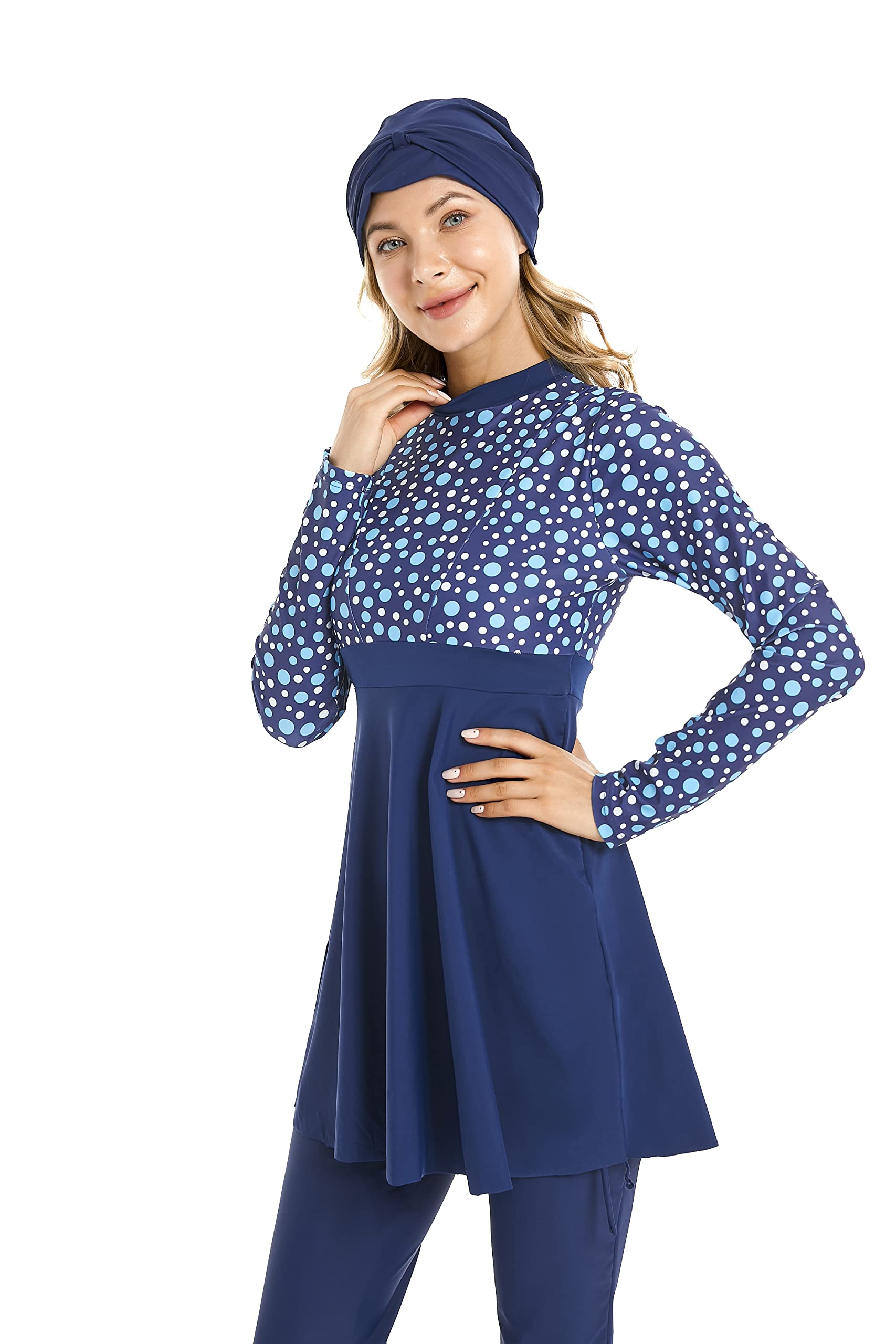Costumi da Bagno Musulmani per Le Donne Costume Intero Islamico Burkini Modest Costume da Bagno a Maniche Lunghe Sportivo