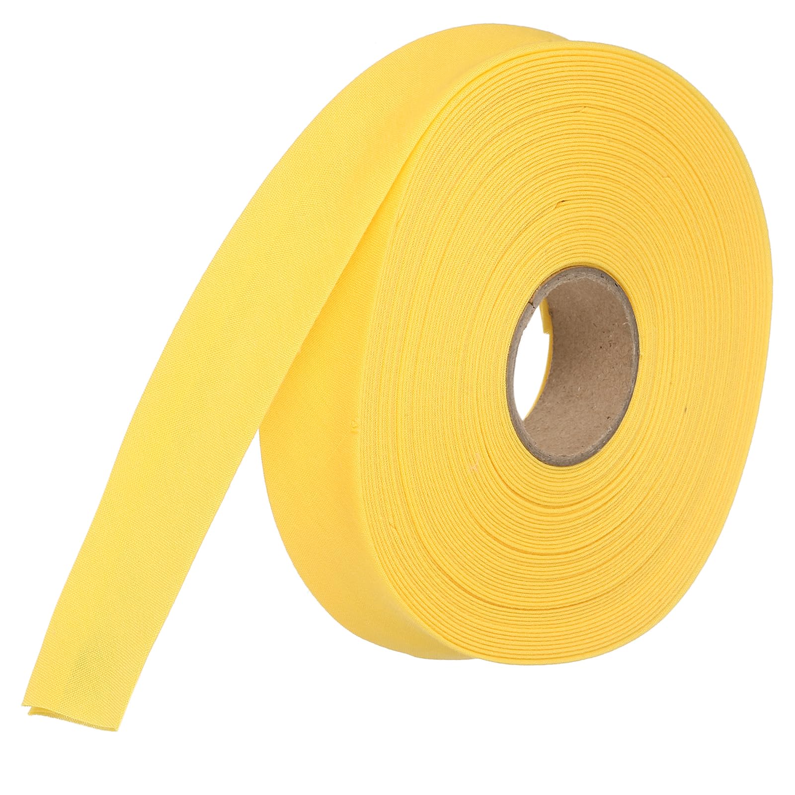 sourcing map 2.5cm Double Fold Bias Tape Polyester (Yellow 14.6m)