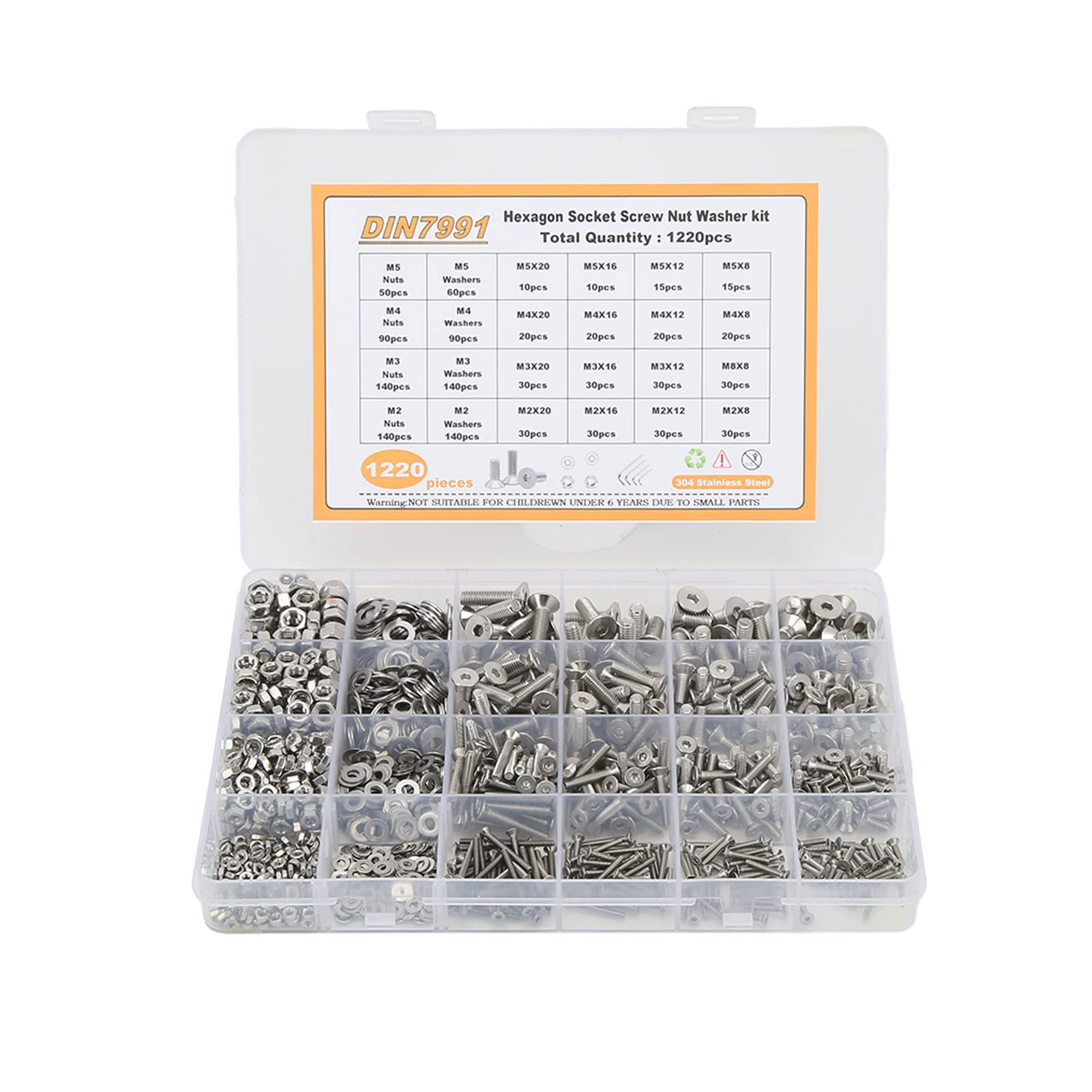 Viti M4 Set Viti Esagonali M4 X 16 Mm In Acciaio Inox - 60 Pezzi - 3