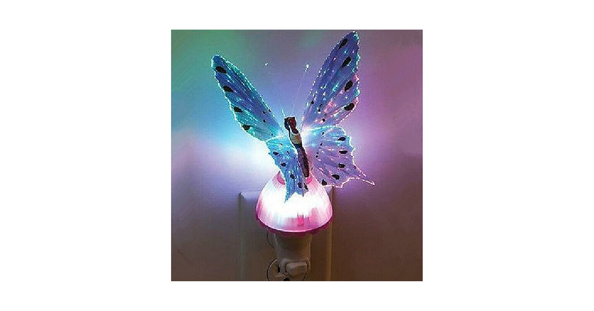 AMZSTAR Kids Night Light,Fiber Optic Butterfly Plug LED
