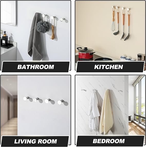 SAYAYO Chrome Coat Hooks Screw-in Bathroom Towel Hook for Hanging