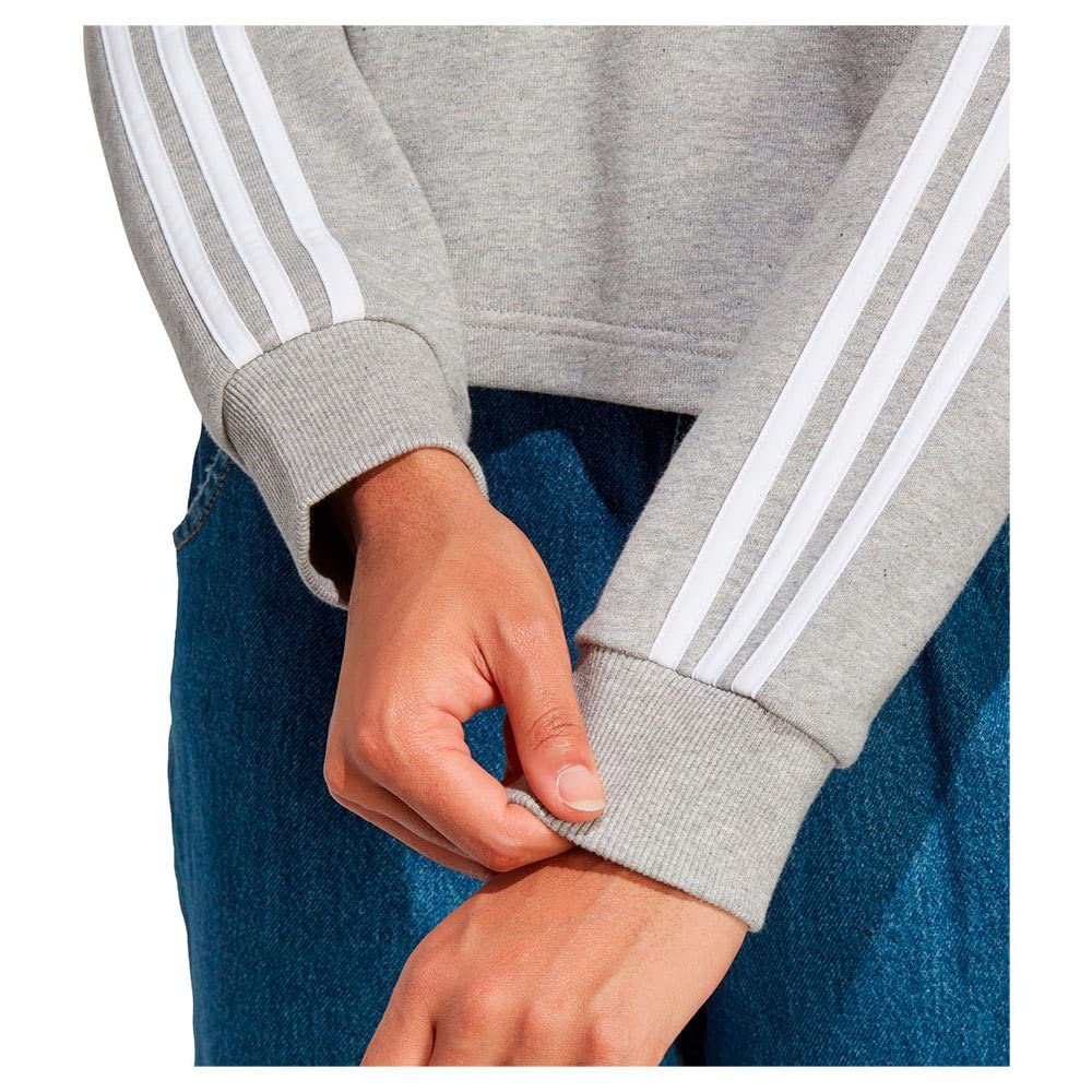 adidas 3-Stripes French Terry Cropped Hoodie Sudadera con Capucha Mujer