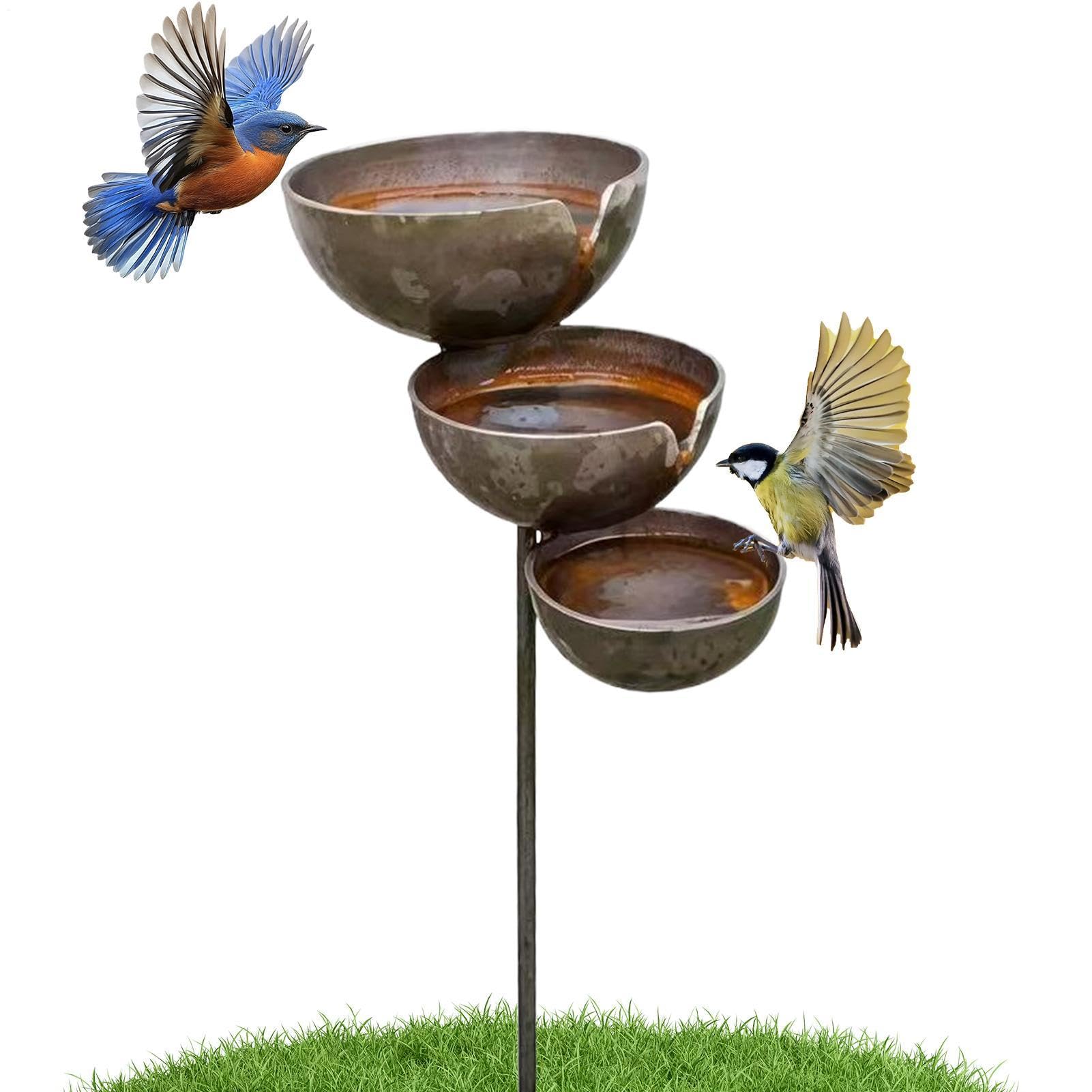 Bee Watering Station for Garden | Outdoor Bird Bath | Rain Catchers for Outside Stake Decor,for Outdoor Backyard Patio Deck Pavilion Pathway