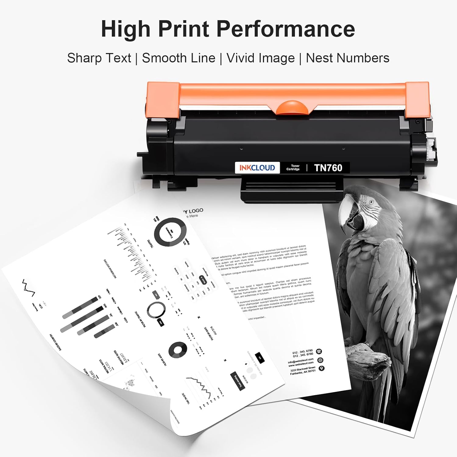 TN760 Toner Catridges Compatible for Brother TN-760 TN730 Work with Brother HL-L2350DW HL-L2390DW HL-L2395DW HL-L2370DW MFC-L2710DW MFC-L2750DW DCP-L2550DW Printer - 2Black High Yield