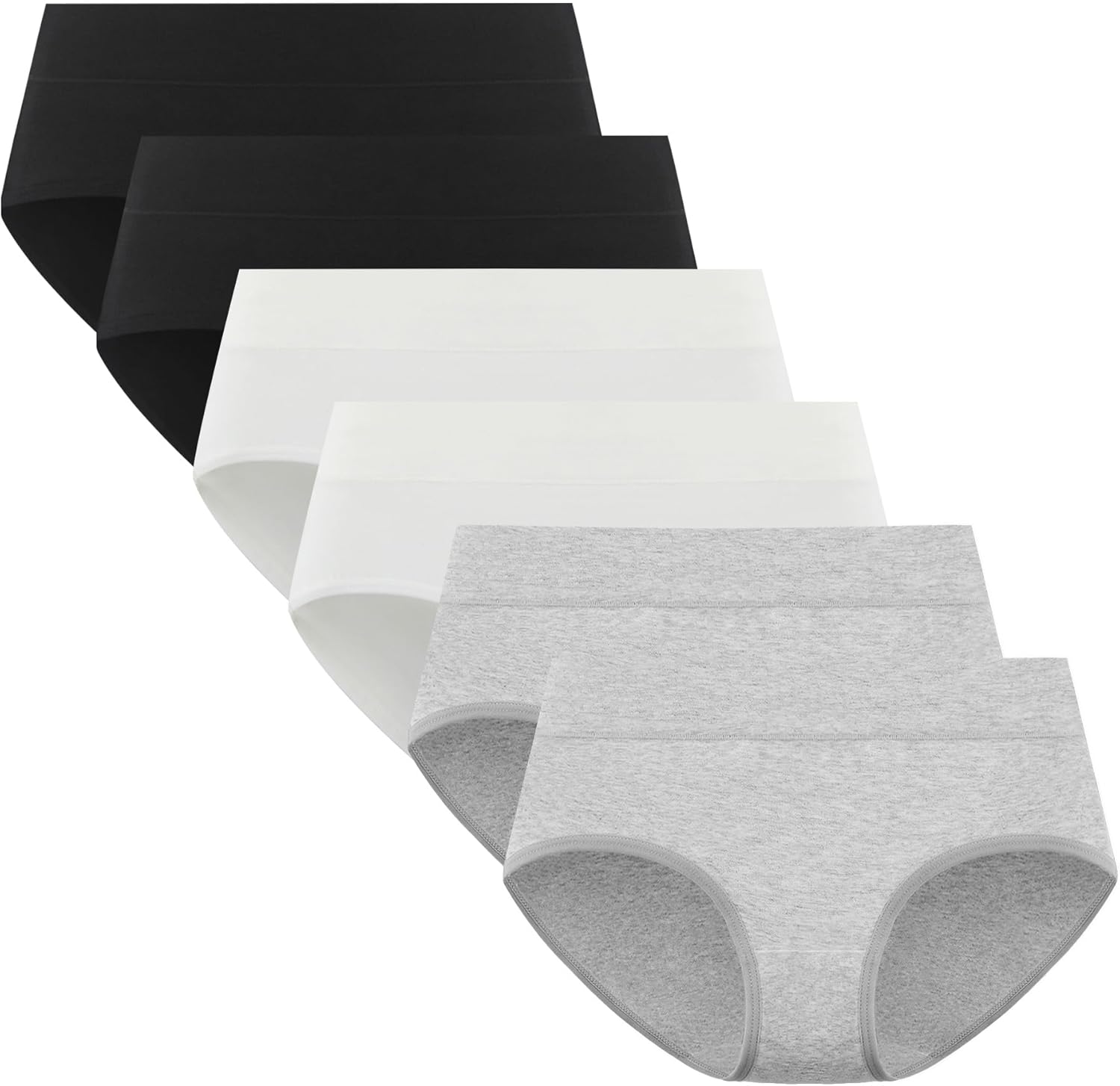 POPKOK Teen Girls Cotton Underwear Mid Waist Brief Panties 6 pack