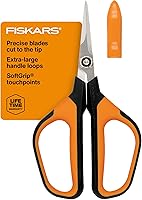 Fiskars Micro-Tip Pruning Snips with Comfort Loop Handles - Extra Large SoftGrip, 7" Precision Garden Shears for Flowers & Herbs