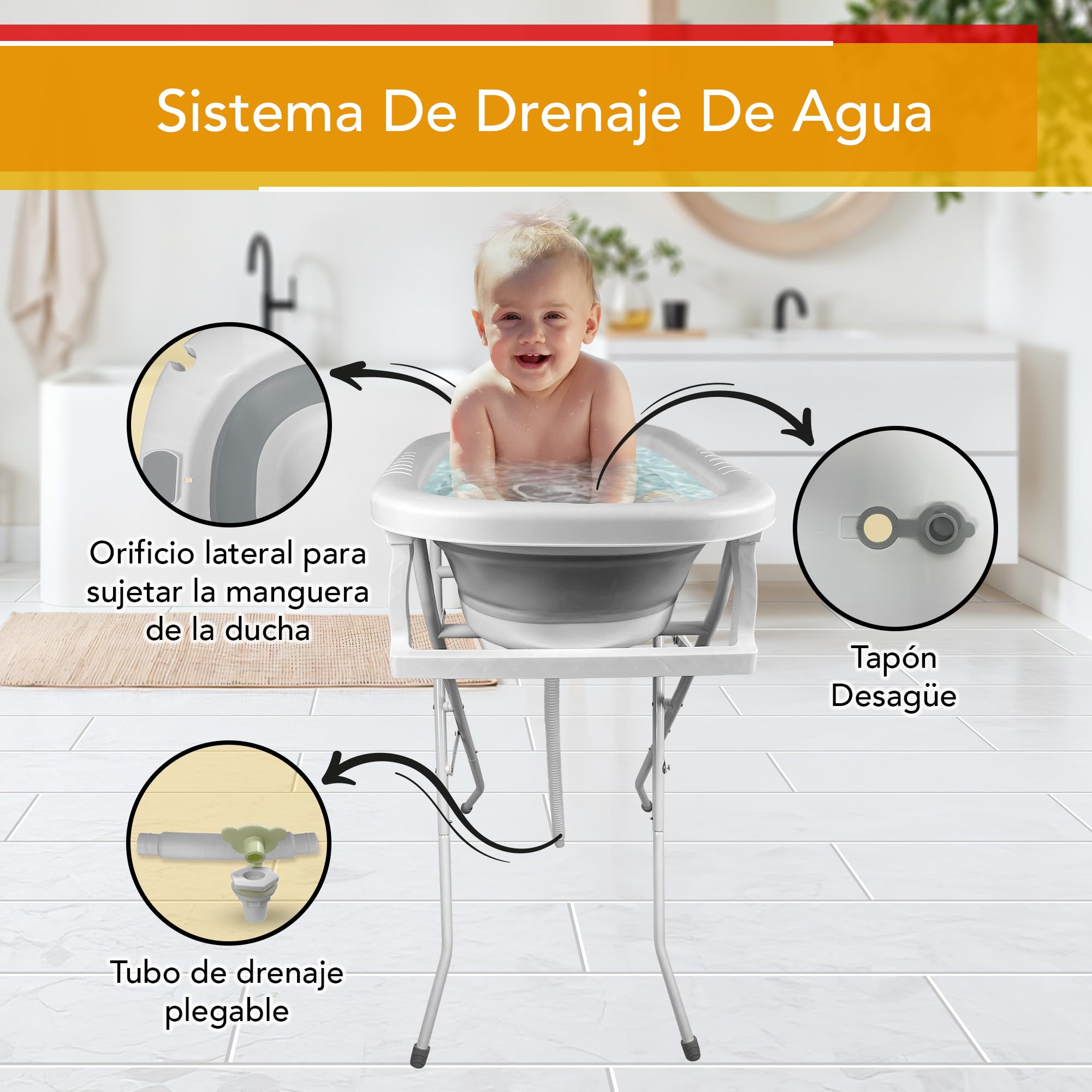 Bañera Bebe con Patas. Bañera Plegable Bebé Banheira con Soporte Bebe Cosas para Bebes Recien Nacidos Cojín Bañera Bañeras para Bebes Baño Lista Nacimiento Bebe Asiento Bañera