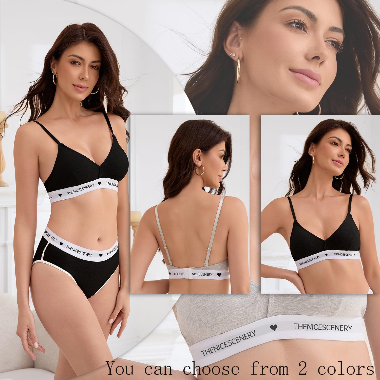 Womens Bra No Underwire Cotton Bras for Women Lingerie Comfort Triangle Bralette Buttery Soft Sleep Bra Everyday Bra 1 Pack - Image 7