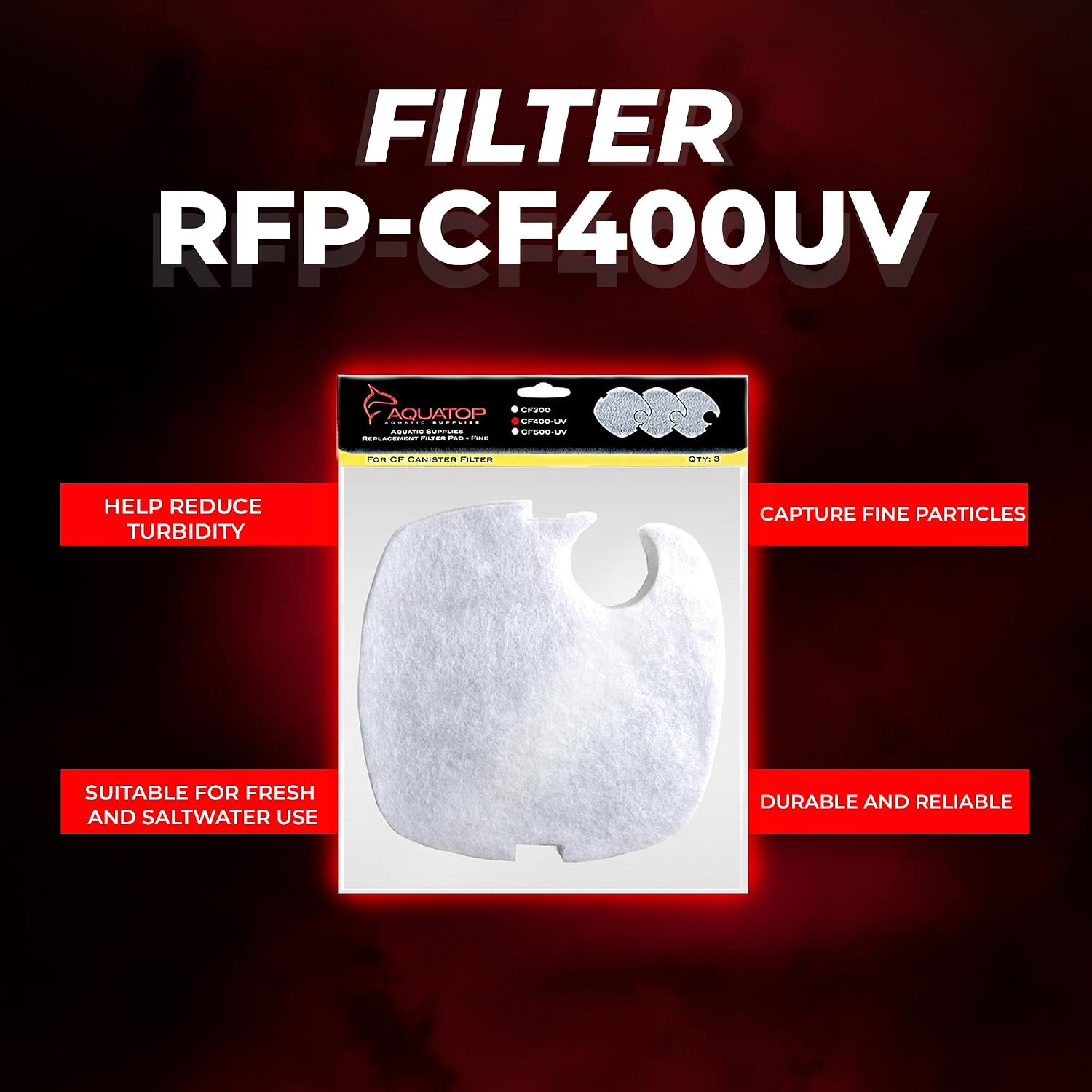 Aquatop Replacement White Filter Pads - Keeps Water Crystal Clear - Cartridge for Dirt & Waste - Controls Organic Particles of Waste image 5