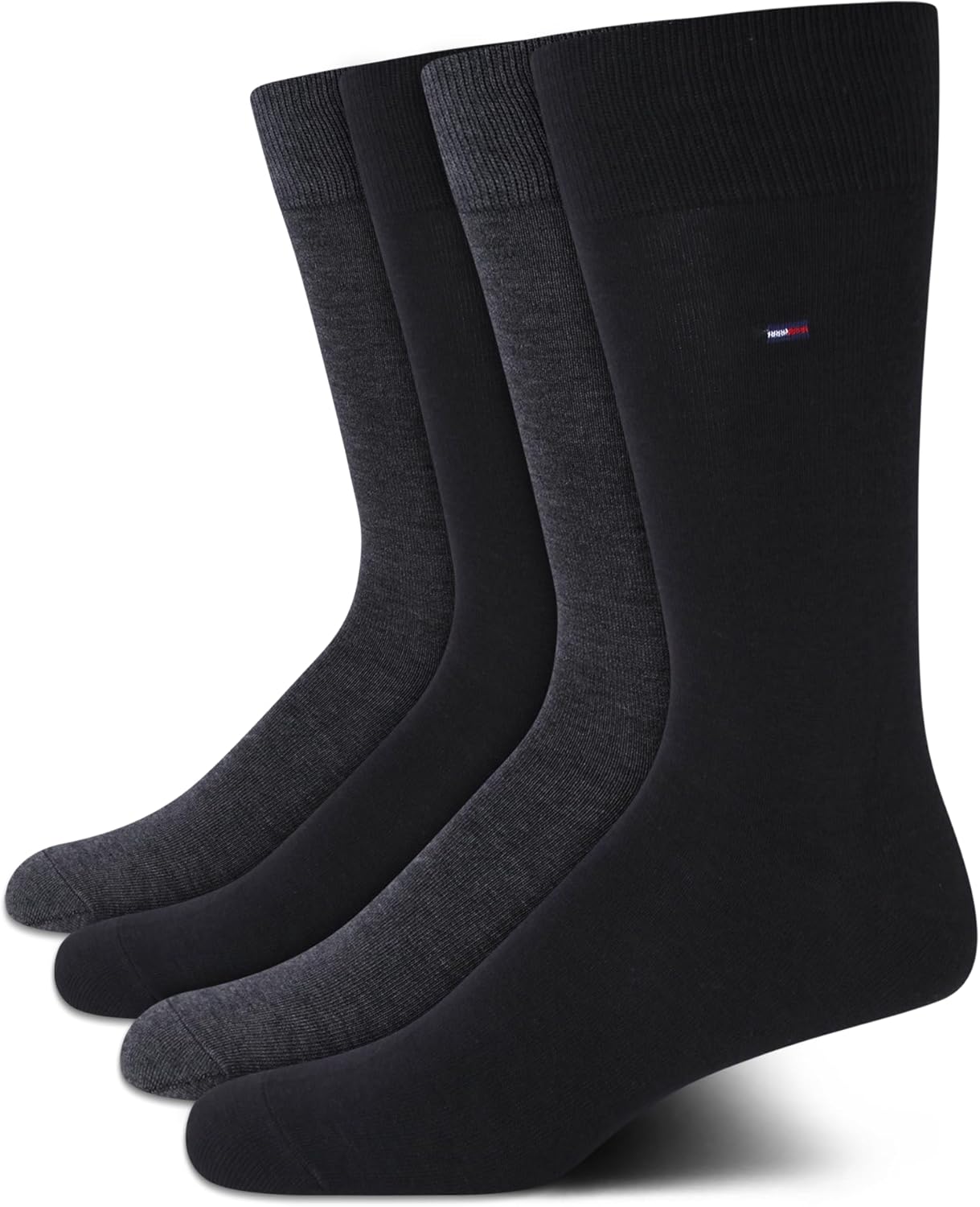 Tommy Hilfiger Men's Reinforced Heel Cotton Dress Socks (4-Pack)