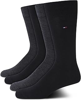Tommy Hilfiger Men's Reinforced Heel Cotton Dress Socks (4-Pack)