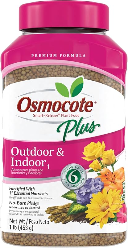 Osmocote Smart Release Plant Food Plus exterior e interior1, 1 libra | Fertilizante vegetal granular de liberación continua con 11 nutrientes esenciales