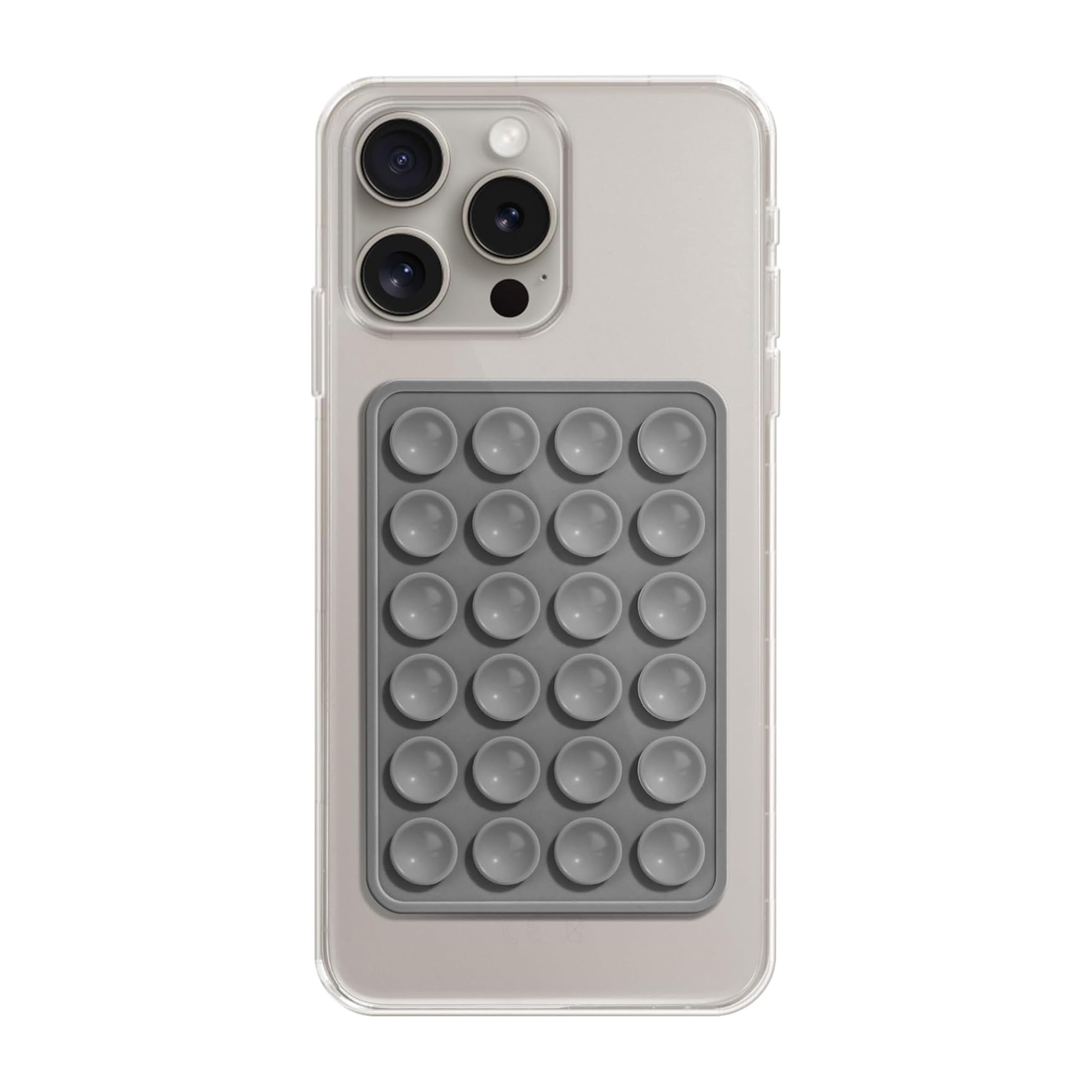 Double Sided for Phone | Silicone Suction Adhesive for Phone Cover | Stick Ease Multi-Purpose Hands-Free Suction Phone Accessory | Strong Grip Holder for Mirror & Shower (Grey)-image-4