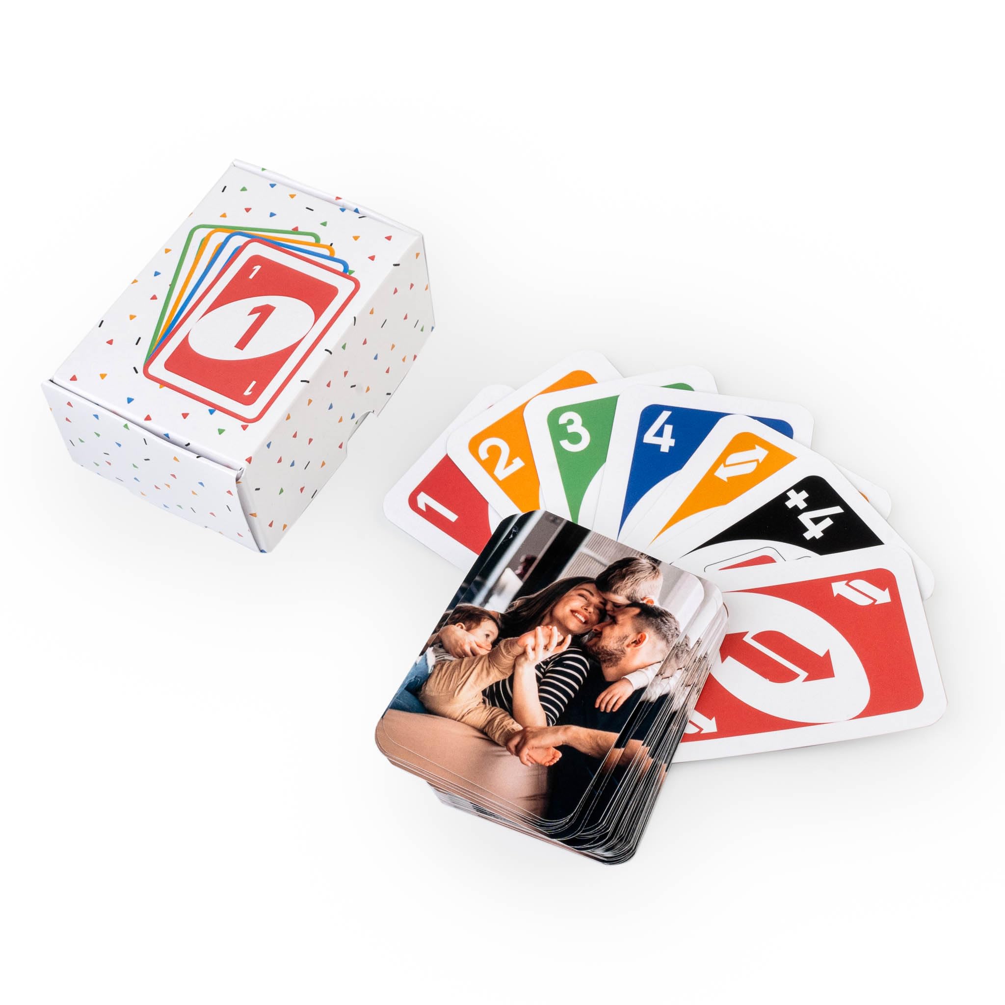 Wanapix | Juego de Cartas Número uno Personalizado | Cartas con Foto | Juegos de Mesa| 108 Cartas | Regalo Original para Niños