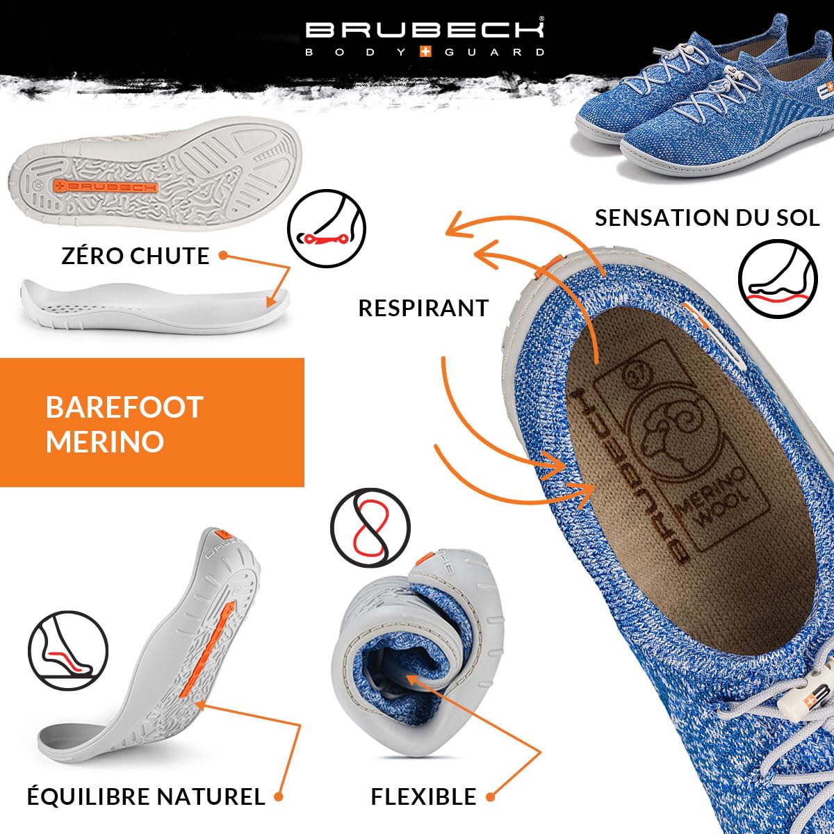 BRUBECK Merino SH5004 wygodne buty do chodzenia boso, damskie | Barefoot
