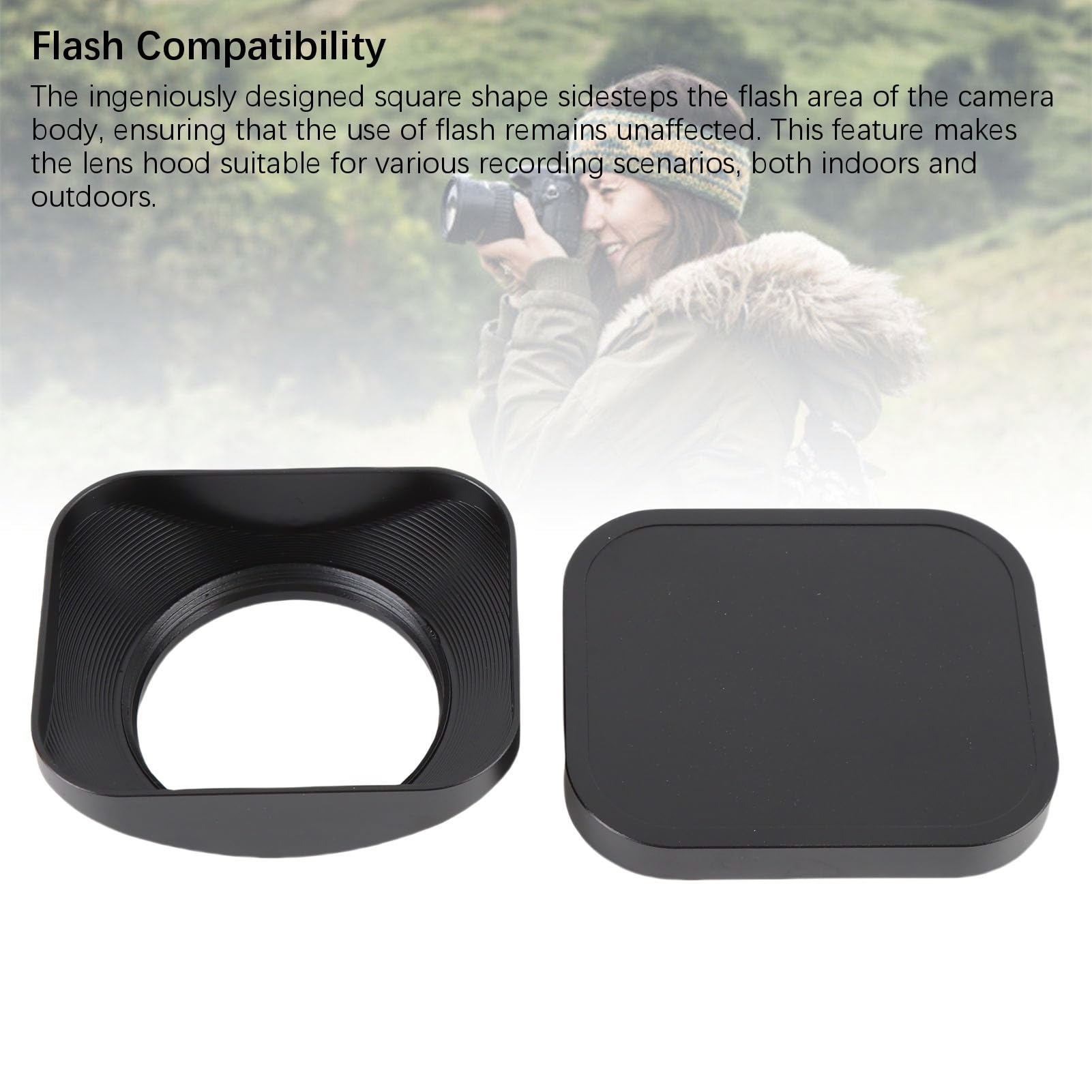 Paraluce per Fotocamera in Lega di Alluminio Lavorato con Precisione CNC (40,5 mm) | Protezione per paraluce con cappuccio per accessorio obiettivo della fotocamera
