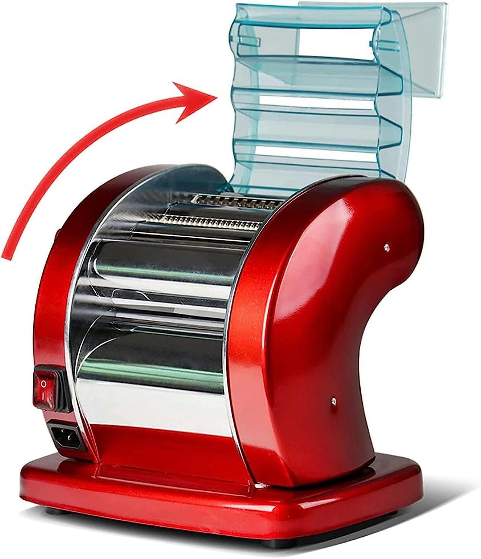 Máquina para Hacer Pasta Máquina para Hacer Pasta eléctrica, máquina para Hacer Fideos, máquina para prensar Rodillos de Espagueti Máquina para Hacer Pasta de Acero Inoxidable Máquina para Hacer FID