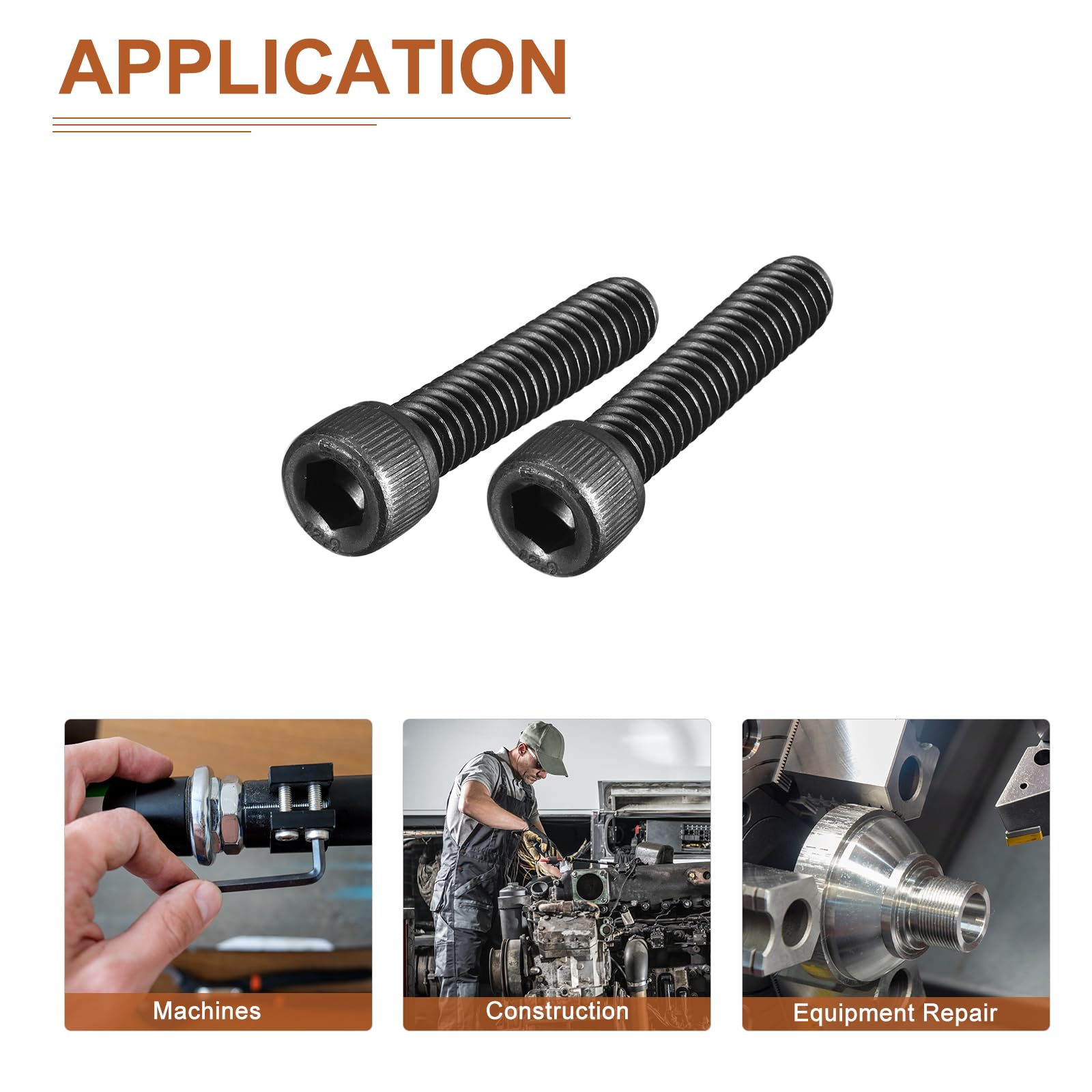 DTGN 1/4-20x1-1/4" śruby z łbem cylindrycznym, 25 sztuk 12,9 ze stali stopowej klasy śruba sześciokątna maszyna do wykańczania tlenku czarnego gwintu UNC w pełni gwintowany