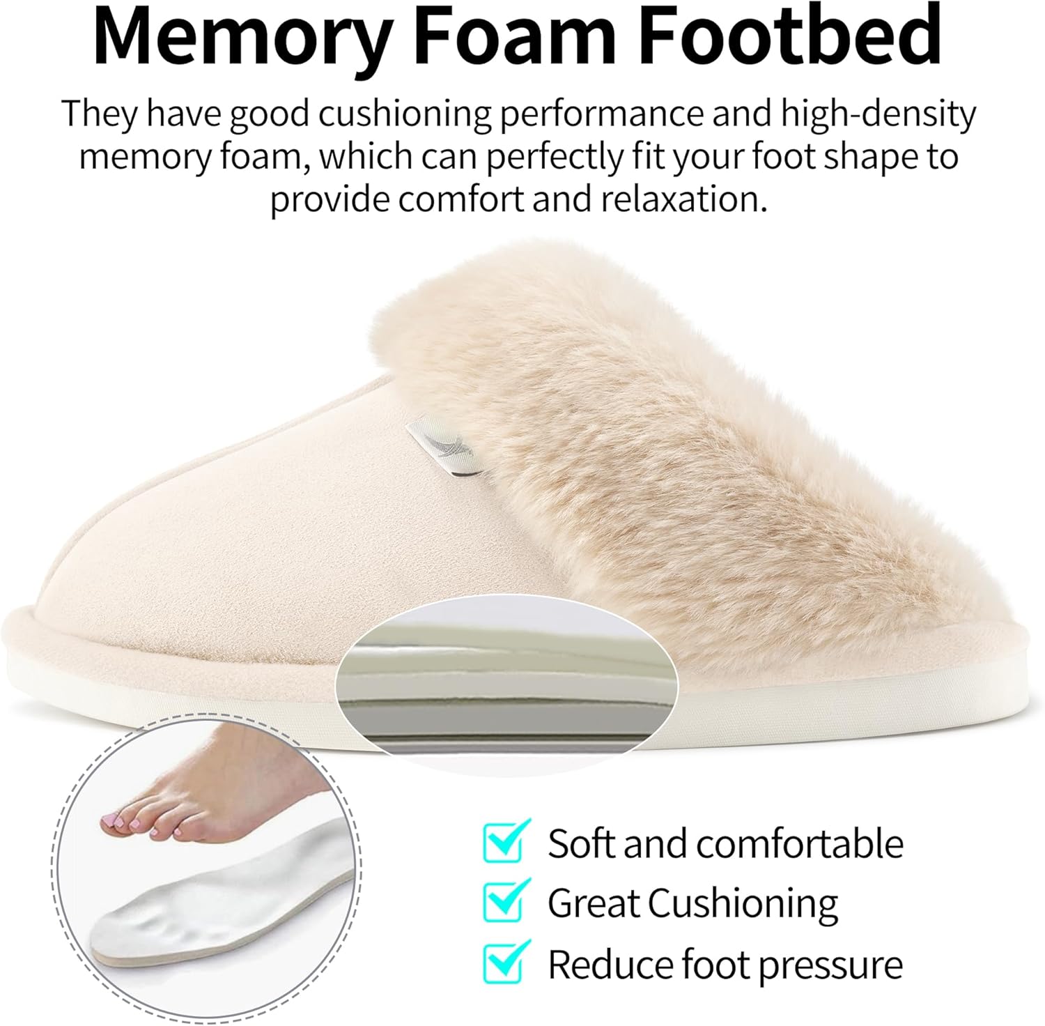 Aomigoct Womens Fuzzy House Slippers: Warm Plush & Non-Slip for Everyday Soft - The Perfect Thoughtful Gift for Mom & Grandma in Winter - Image 5