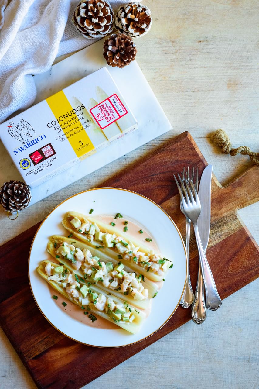 El Navarrico Asperges Blanches d'Espagne 250g | Conserve gastronomique, Sans gluten, Saveur douce, Origine Espagne, Boîte de conserve