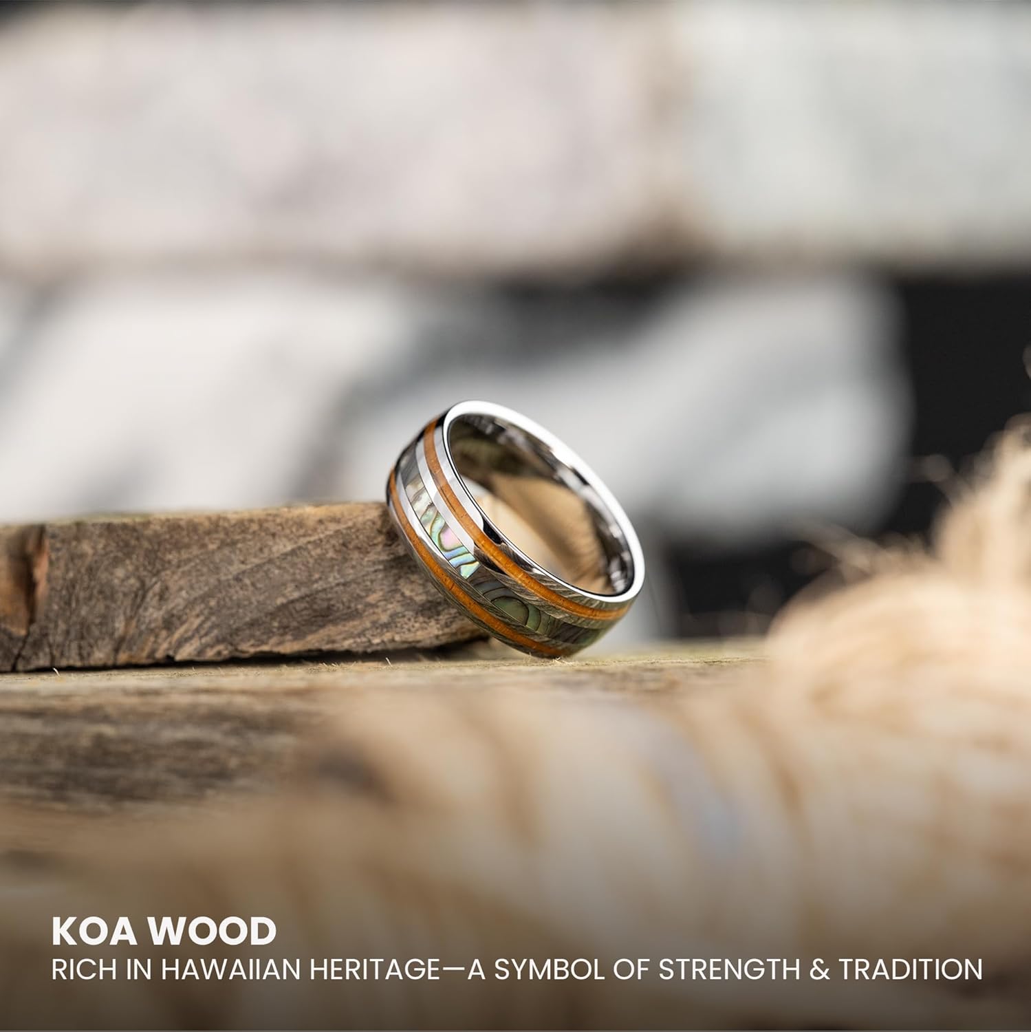 Manly Bands: Ocean-Inspired Mens Wedding Bands and Rings - Unique Wedding Band with Abalone Shell, Stylish Ring for Men - Free Silicone Ring Included - Image 6