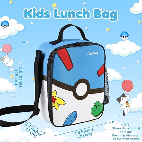 Miniatura 5 de Elegante bolsa de almuerzo de dibujos animados para niños y niños, bolsa térmica impermeable y reutilizable con aislamiento para la escuela,