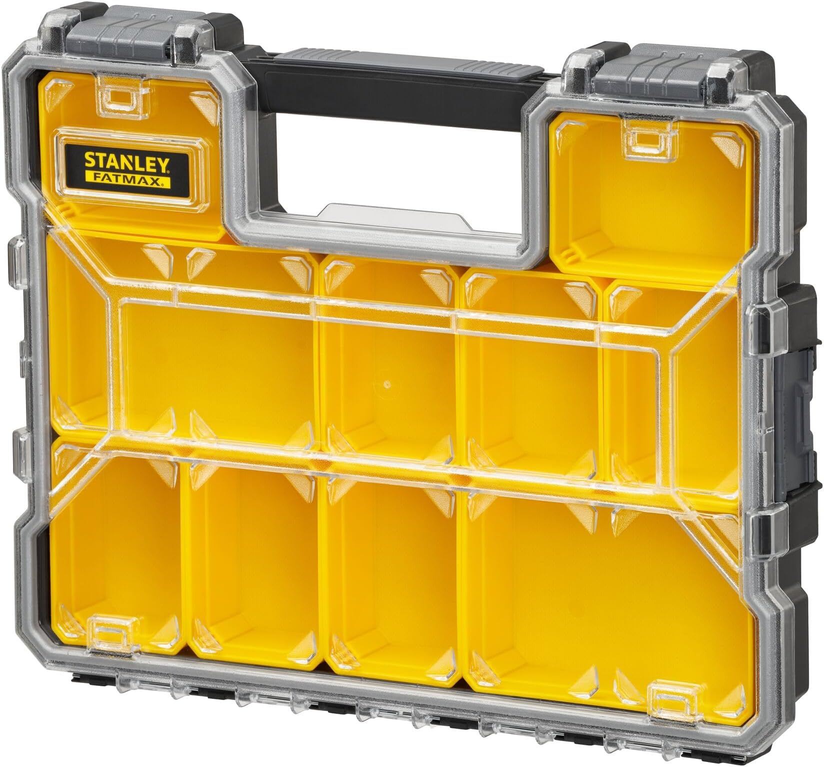 Pro Shallow Toolbox Stackable Storage Organiser for Small Parts, Removable Compartments, 1-97-519