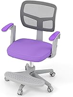 Vista 67 de GLACER Silla de escritorio para niños, silla de estudio giratoria de malla ajustable con ruedas, brazos, silla ergonómica para computadora con Verde