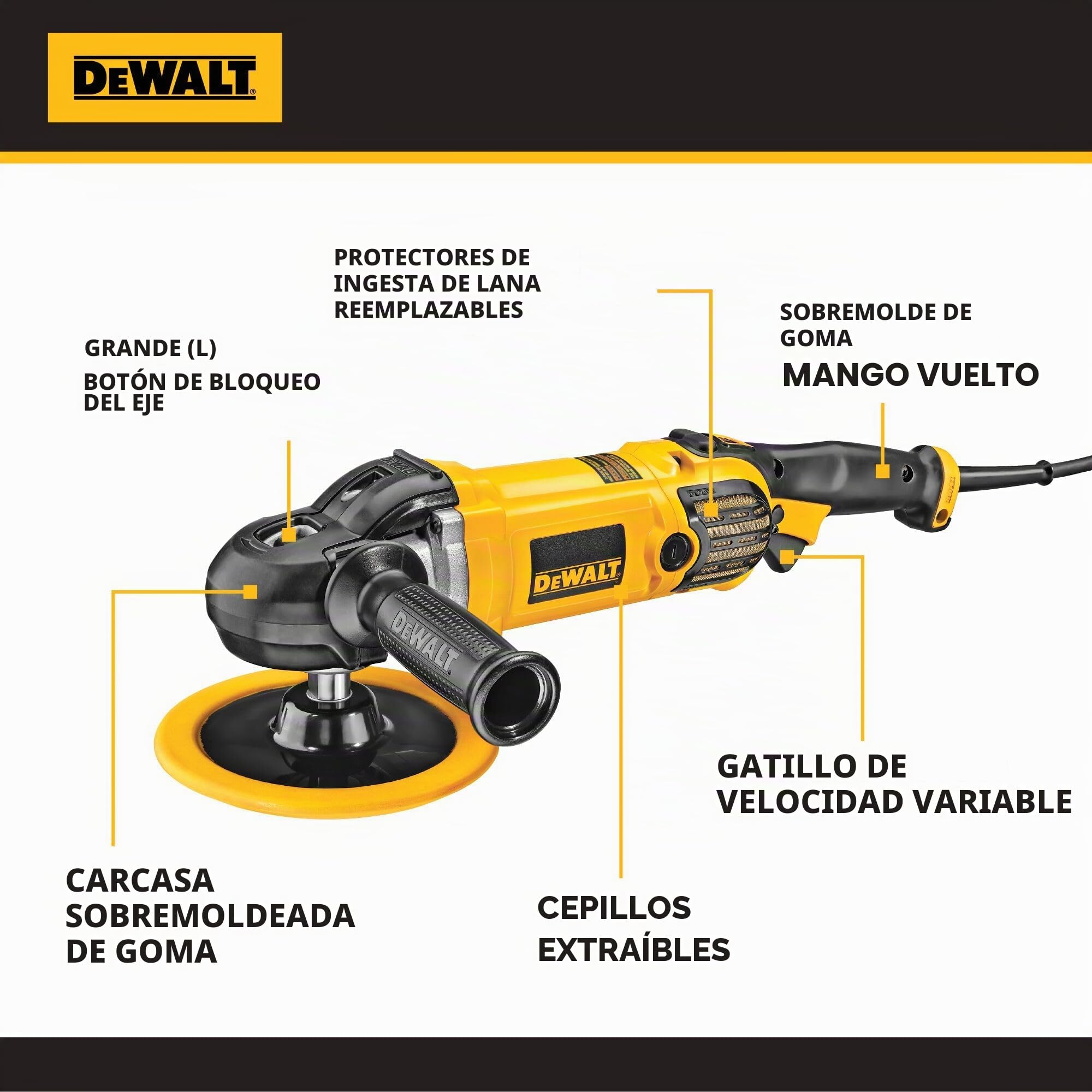 DEWALT DWP849X 7-Inch/9-Inch Variable Speed Polisher with Soft Start