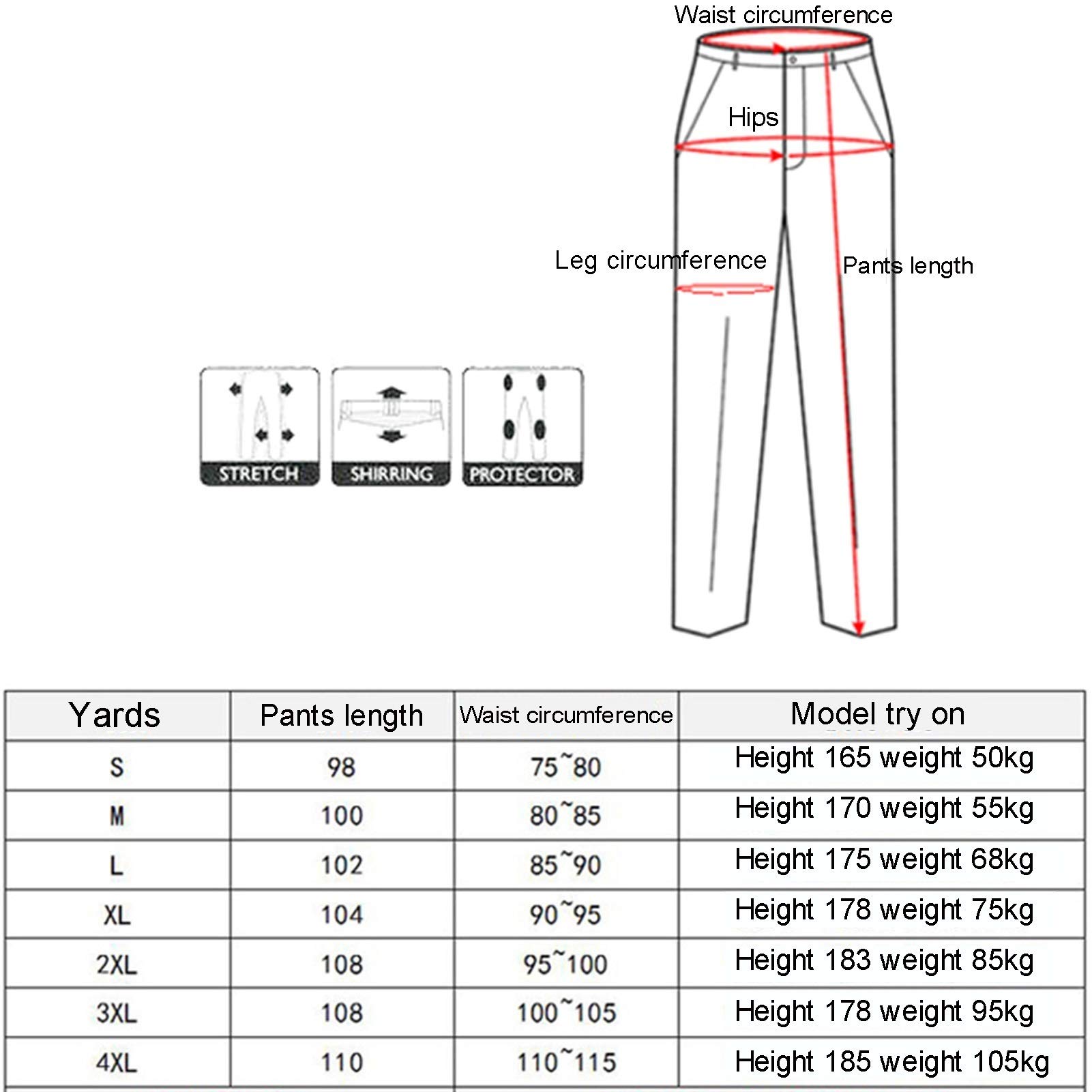 Jeans de moto pour homme résistant aux chutes - Protection amovible pour genoux et hanches - Unisexe