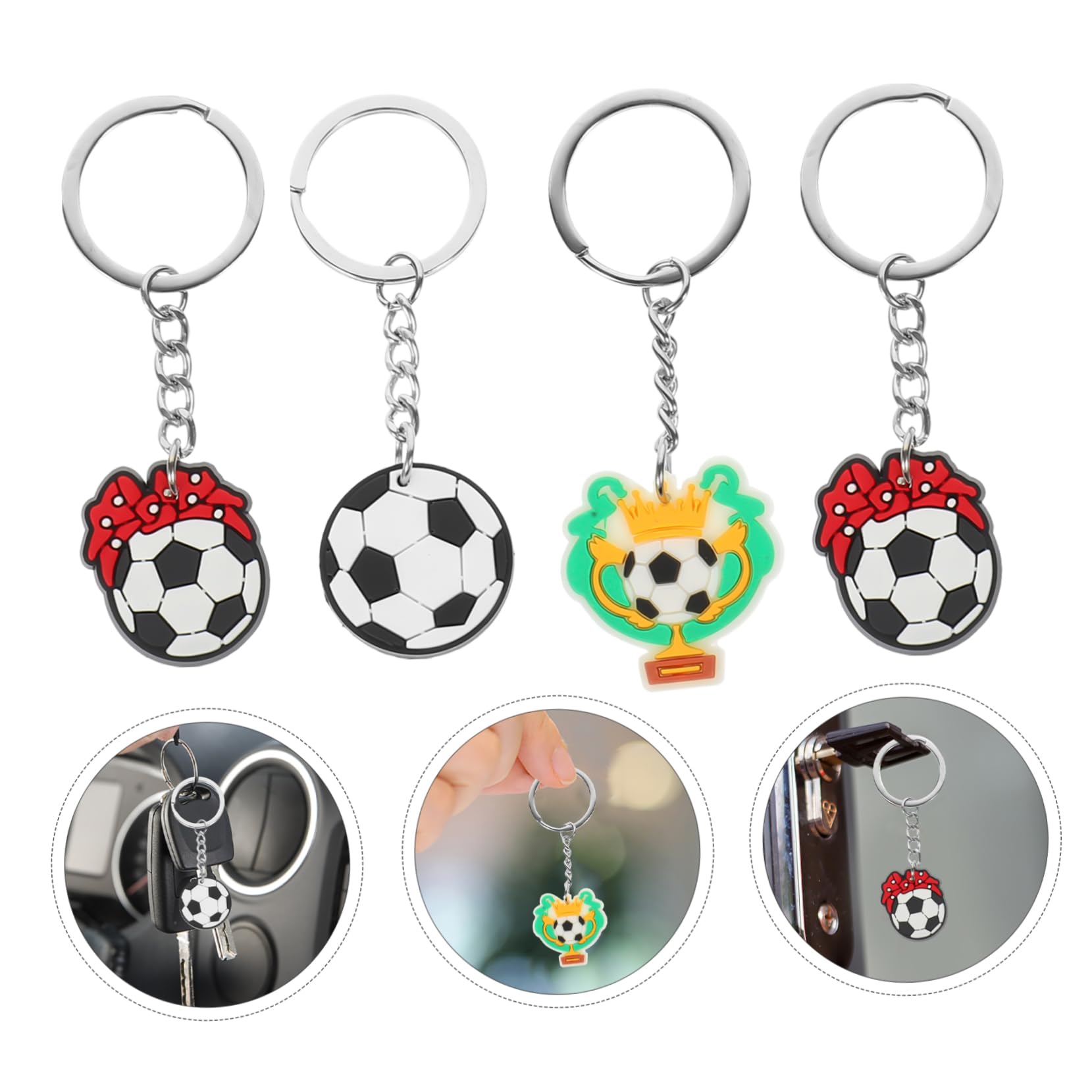 iplusmile Fußball Schlüsselanhänger Schlüsselanhänger-anhänger Dekorative Fußball-schlüsselanhänger Taschenanhänger Schlüsselanhänger Für Fußball Eisen