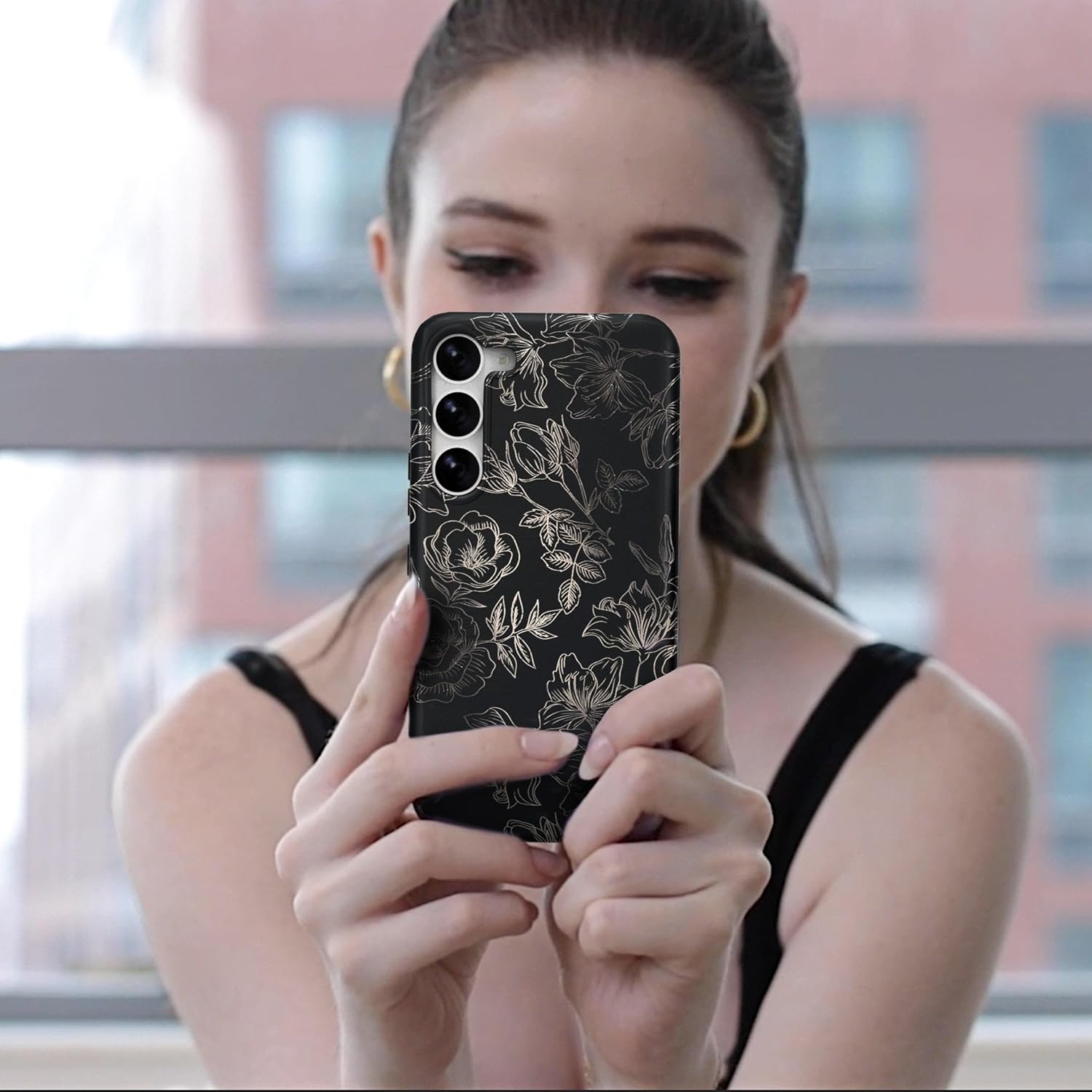 VELVET CAVIAR Designed for Samsung Galaxy S25 Case - [8ft Drop Tested] - Cute Protective Case for Women (Floral Rose Gold Flowers)