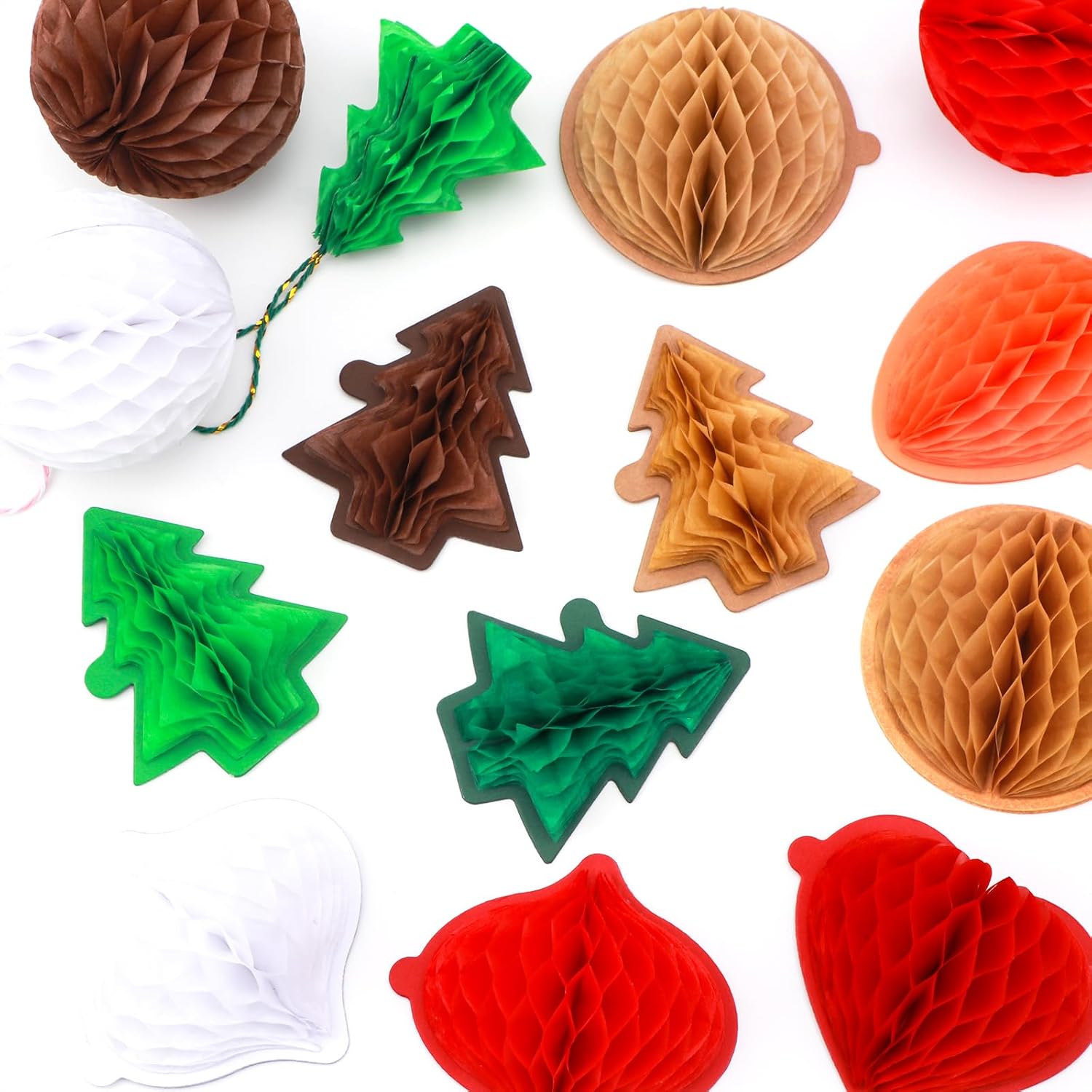 Briartw Honeycomb Paper Pads for DIY 3D Craft and Pop-Up Cards – Christmas Series,30-Layer Tissue Paper Pad (5.8”x8.3”) with Glue Line,Perfect for Handmade Greeting Cards,School Projects