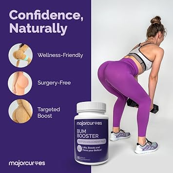 Major Curves Bum Booster Pills Butt Enhancement for Women, Booty Growth Capsules for Bigger Bum, Curvier Hips and Glutes, Natural Brazilian Butt Lift Alternative with Fenugreek and Wild Yam