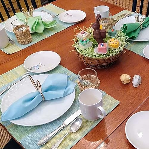 Miniatura 5 de 20 servilleteros de madera de Pascua con forma de conejito de madera en forma de oreja, servilleteros con forma de conejo, tarjetas de lugar para