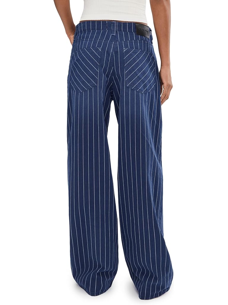 Blue Free People Striped Nia BF Jean