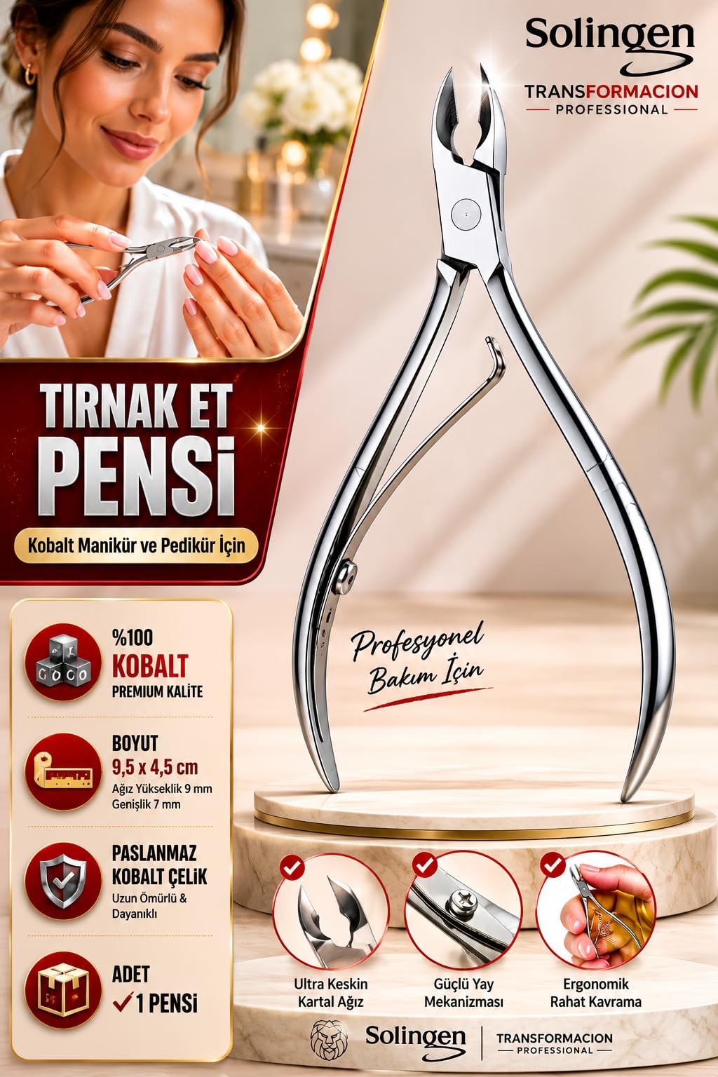 Transformacion Kobalt Tırnak Eti PensiManikür Pedikür Makası Batık Tırnak Pensesi Solingen Profesyonel 718850