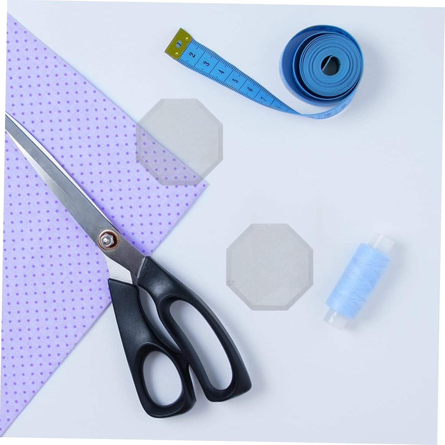 Veemoon 8pcs Octagon Glass Quilting Templates Tailor Pattern Weights for Fabric Cutting Sewing Weights Paperweights for Desk