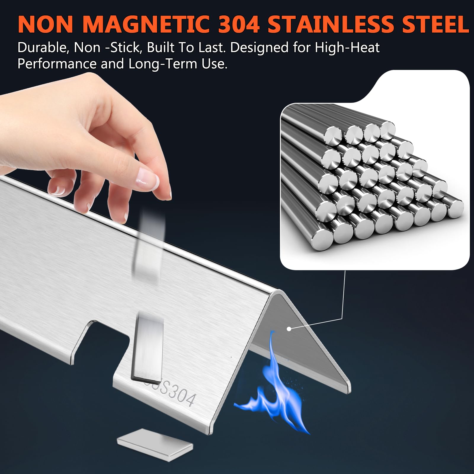 QuliMetal SUS304 15,3" Barre Aromatizzanti per Weber GS4 Spirit II 200, Spirit II E-210, Spirit E-210, Spirit 200 Series
