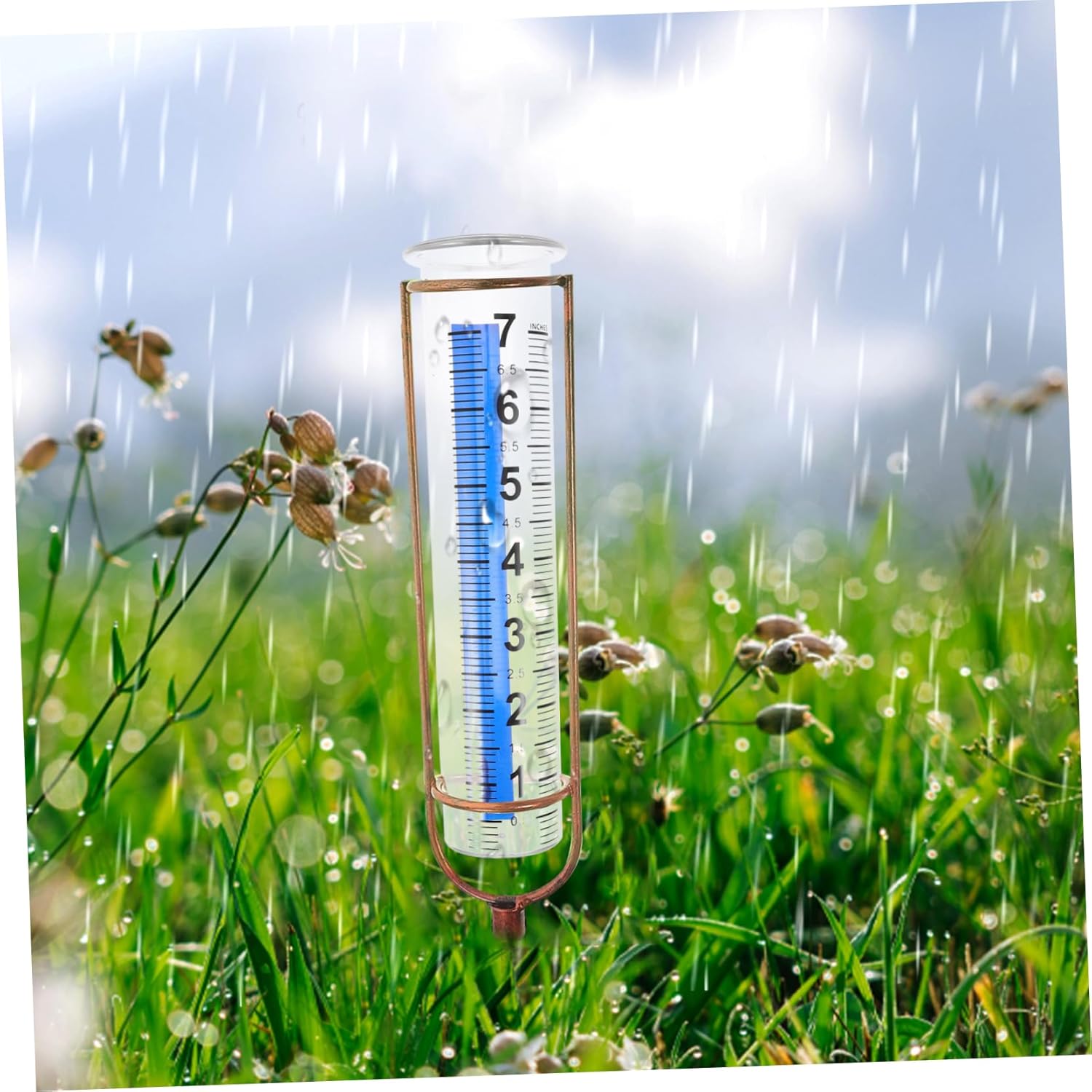 Yardwe 8pcs Rain Gauge Accurate Rain Measuring Tool for Garden and Lawn Plastic Measuring Tube Scale for Outdoor Use and Home Gardening