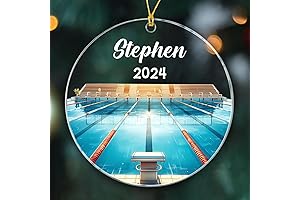 Customizable Swimming Pool Ornament: A Personalized Christmas Keepsake for Swimmers