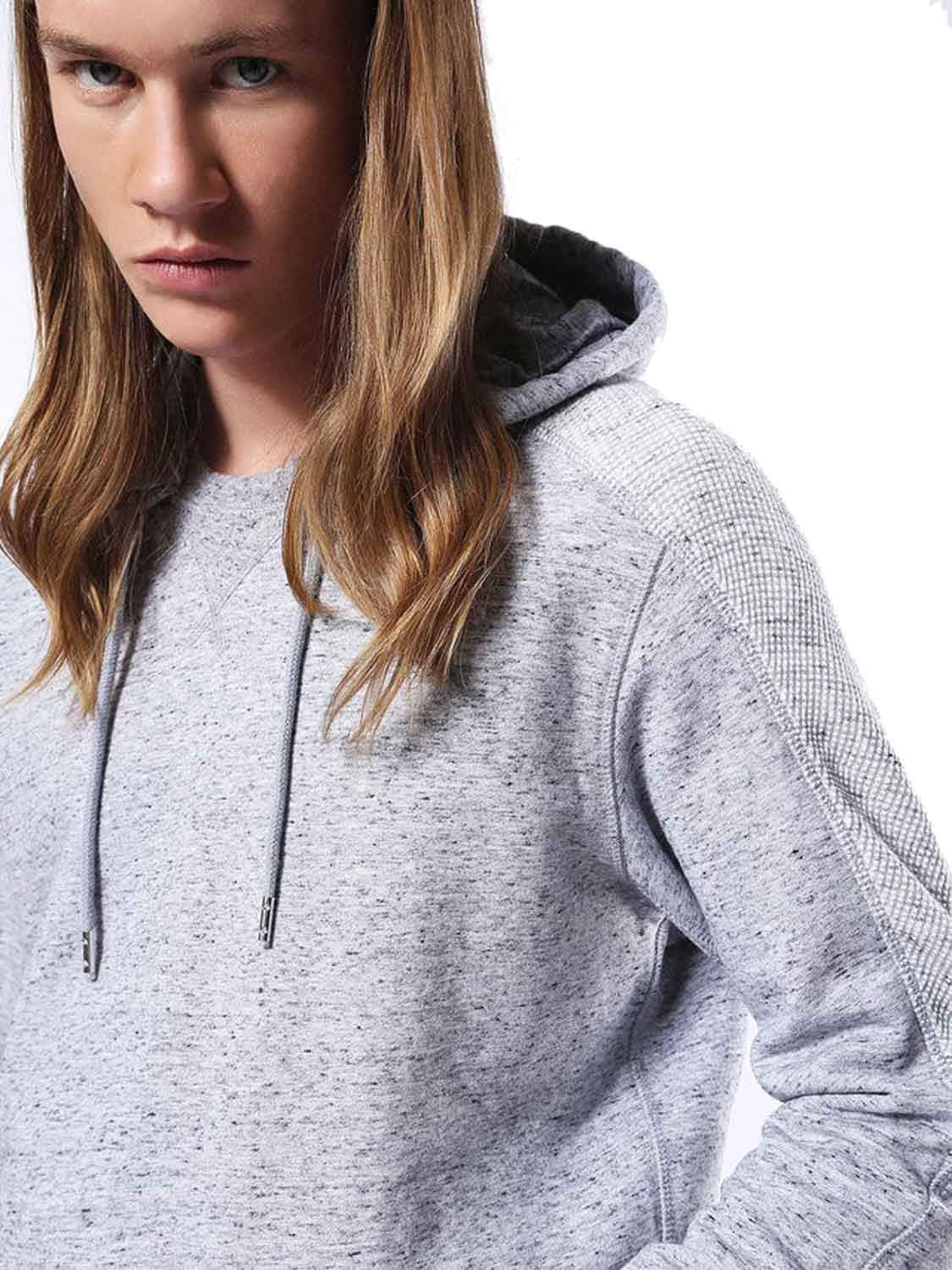 Diesel Uomo Felpa con Cappuccio S-Yurin (S, Grigio)