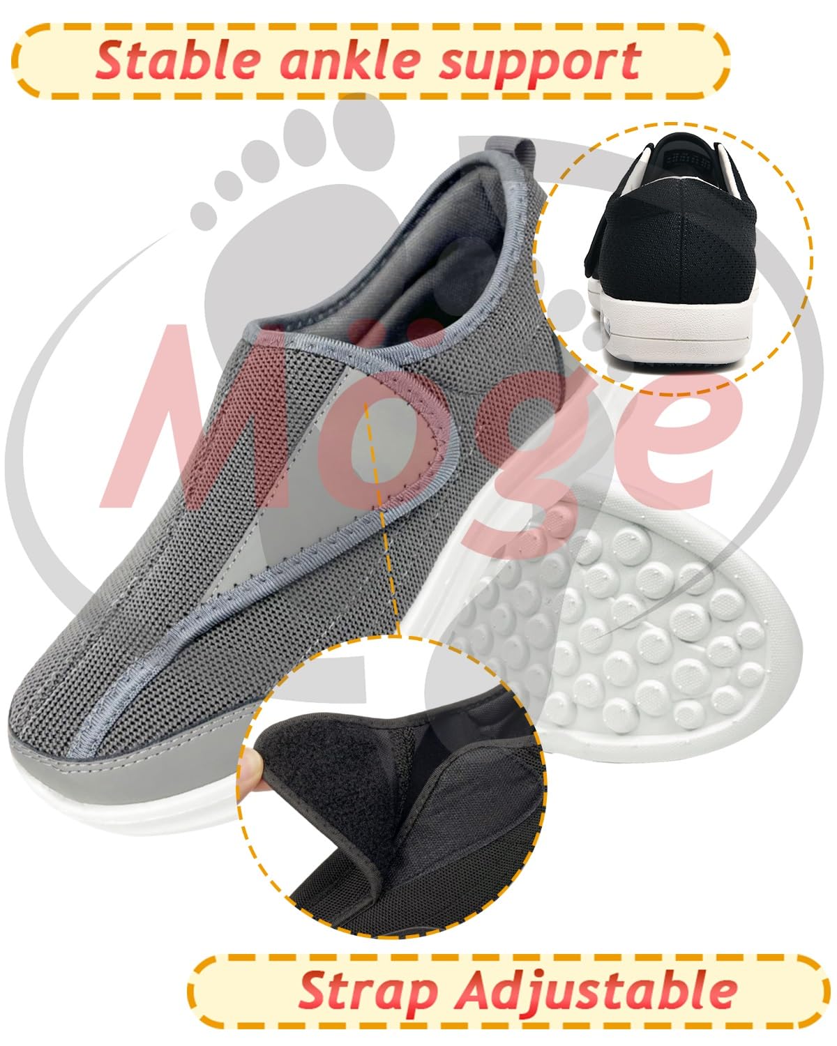 Scarpe da Corsa Traspiranti in Rete Scarpe per Diabetici Donna Extra Larghe Pantofole Ortopediche Edema Uomo Scarpe da Riabilitazione Traspirante Regolabili Scarpe