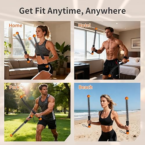 Miniatura 7 de Cuerdas de batalla sin cuerda con peso - Paquete de 2 cuerdas de batalla portátiles inalámbricas para HIIT y Cardio herramienta de entrenamiento de