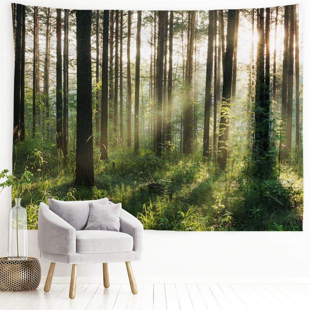 Tapiz de árbol del bosque para colgar en la pared para dormitorio, sala de estar, 60 pulgadas de ancho x 40 pulgadas de alto 4