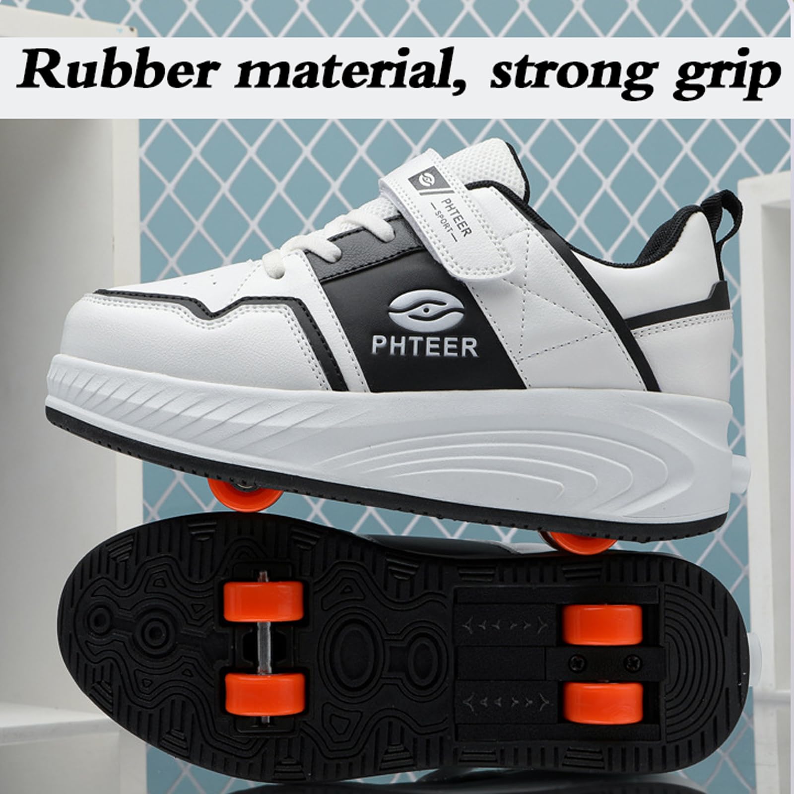 Zapatillas Deportivas con Ruedas para niños,Zapatos con Ruedas retráctiles,Zapatos con Ruedas Unisex niños,2 en 1,Multiusos con 4 Ruedas Retirable,para Regalos creativos de Vacaciones