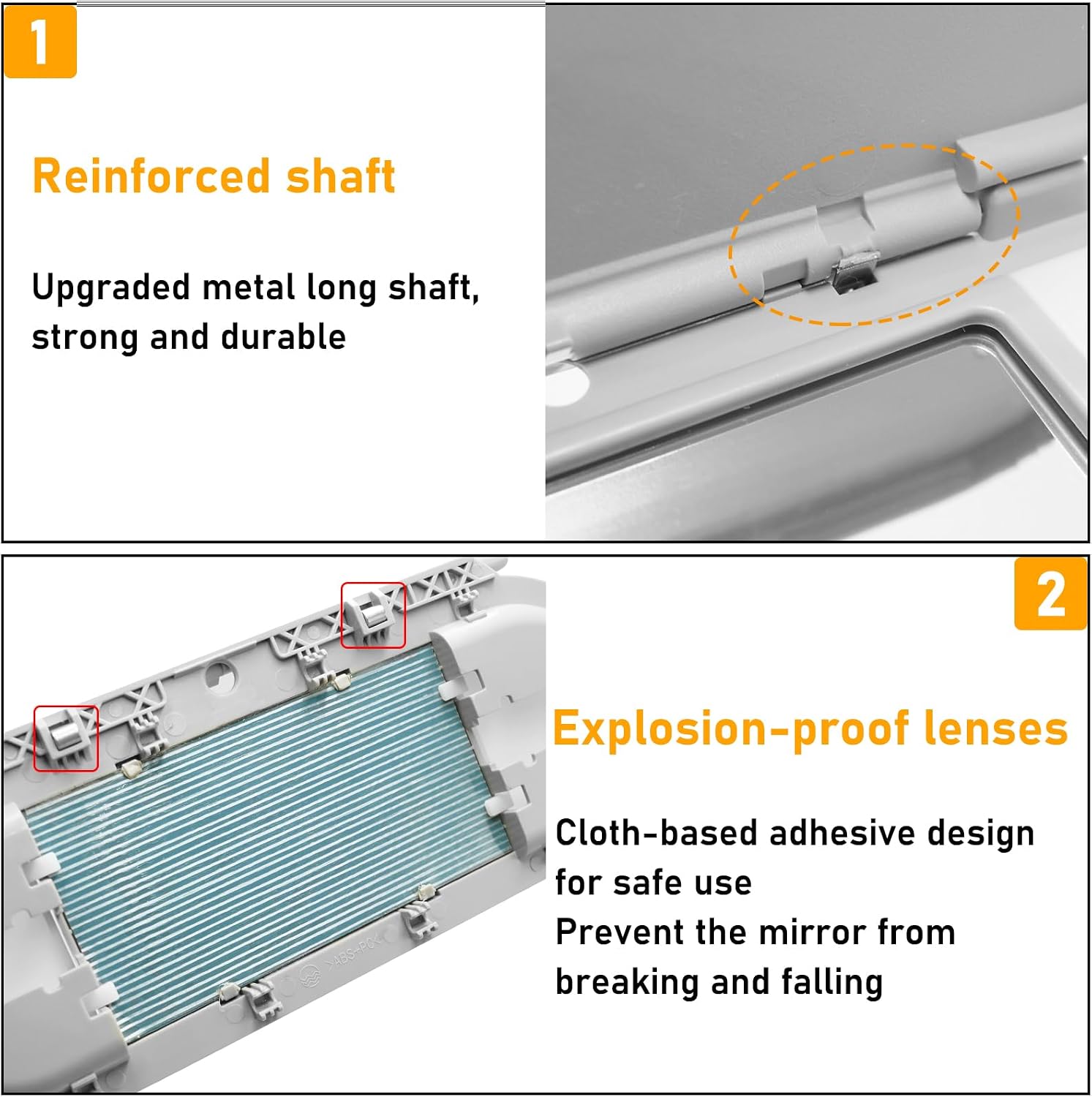 Sun Visor Vanity Mirror Cover Compatible with Mini Cooper & Cooper S Clubman Hatchback Countryman F55 F56 F60 2015-2022(3nd Gen),1PC Sun Visor Vanity Mirror Replacement for Left/Right Side,Gray