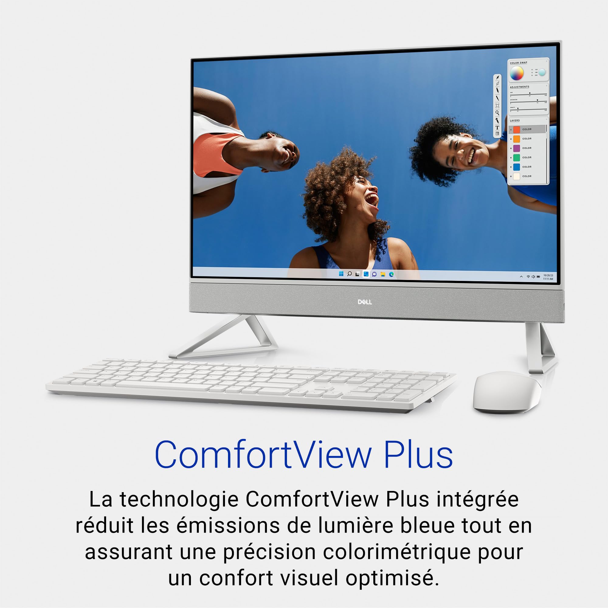 Dell Inspiron 24 5430 Ordinateur de Bureau Tout-en-Un 23.8" FHD, Processeur Intel Core i5-1334U, Graphique Intel, RAM 8Go, SSD 512Go, Windows 11 Home, Clavier Français AZERTY, Blanc